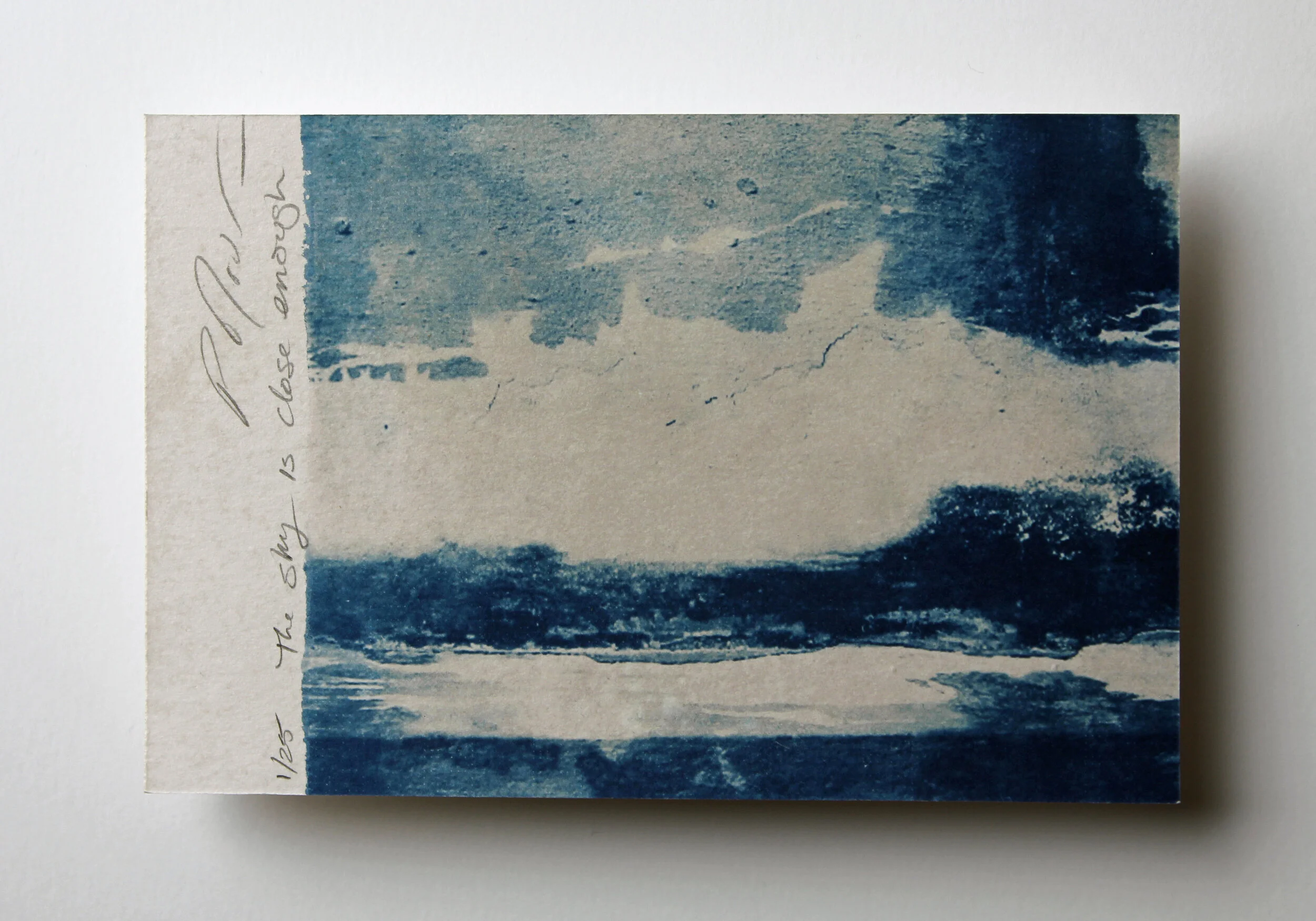 Proof, cyanotype postcard (front) 4 x 6 inches, 2021.