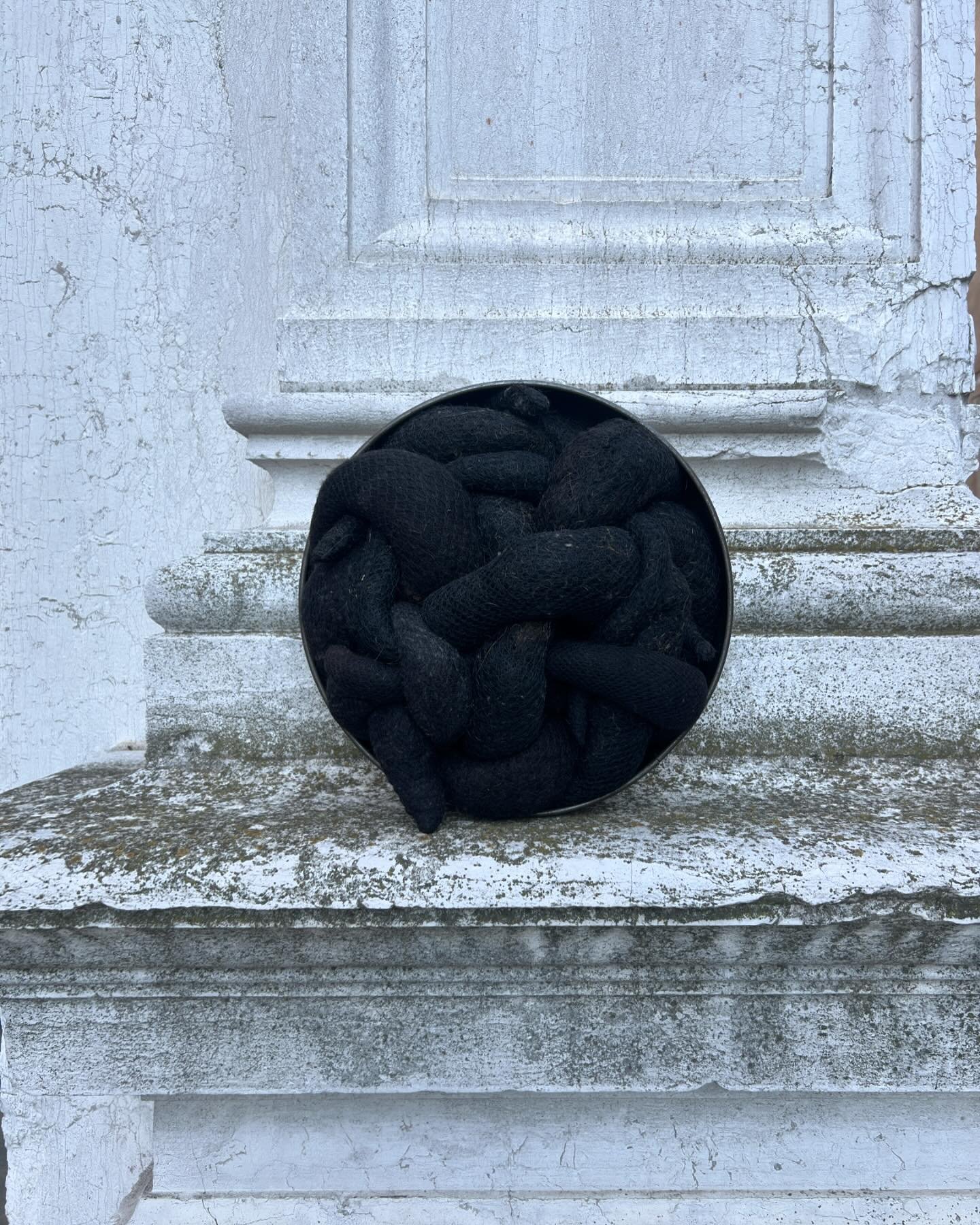 Punctum
35 x 35 x 14
Mixed media inc horsehair, wool and recycled polyamide. 

I often travel with my material. Placing it in different contexts, evoking different conversations between material and environment. In my practice I work with dead matter