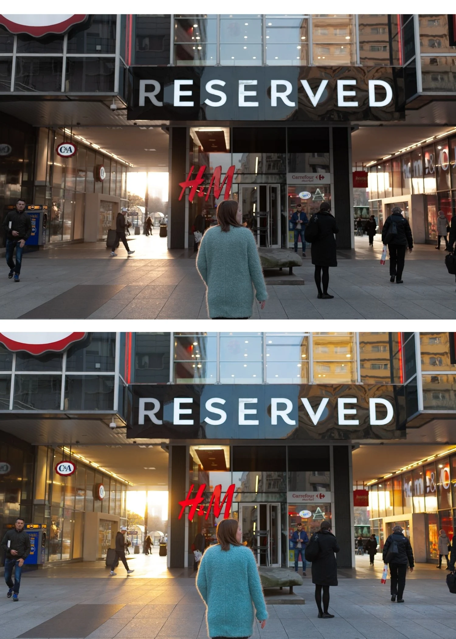 The VSCO V-Series Lightroom presets by The Editing Studio featuring a vintage, nostalgic film aesthetic on a fashion portrait.