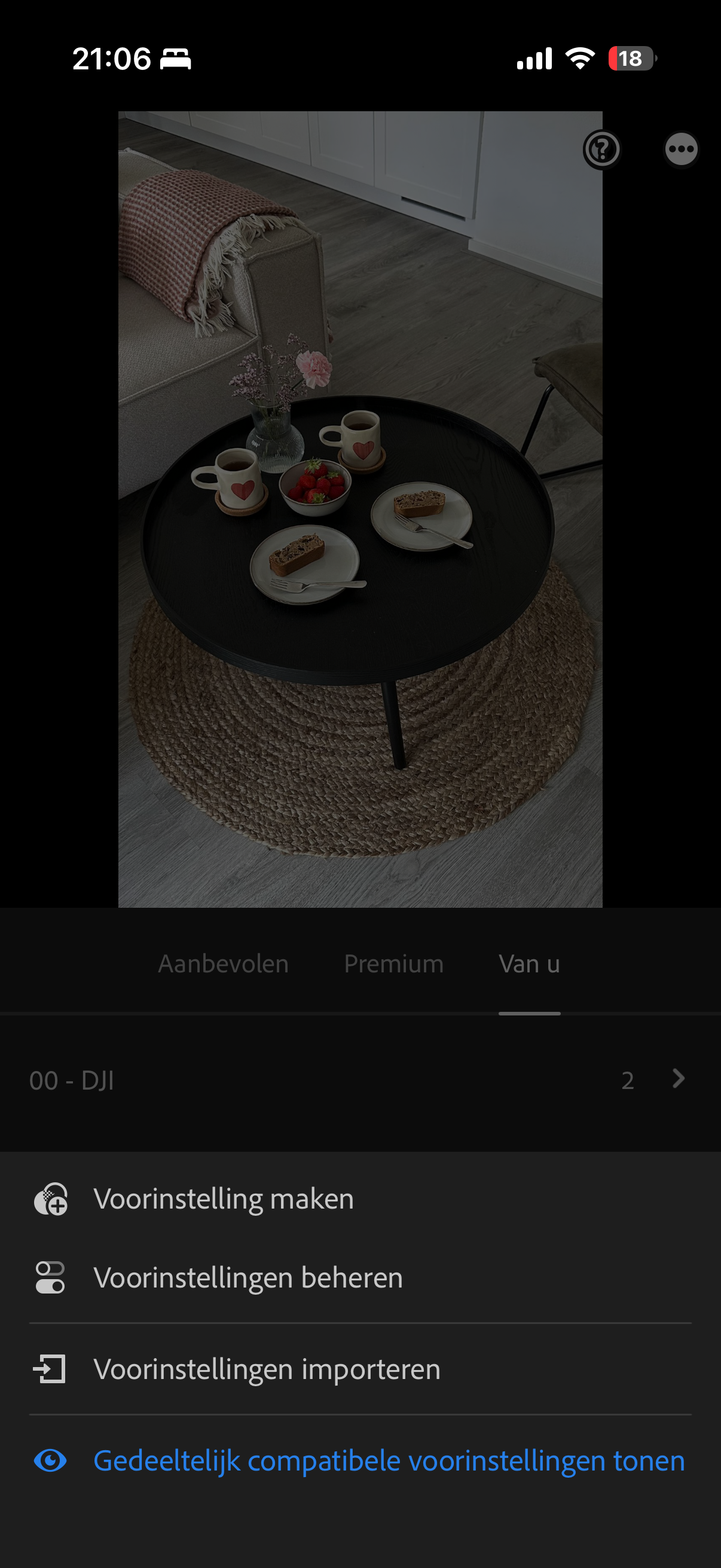 Create Preset Screen in Lightroom Mobile