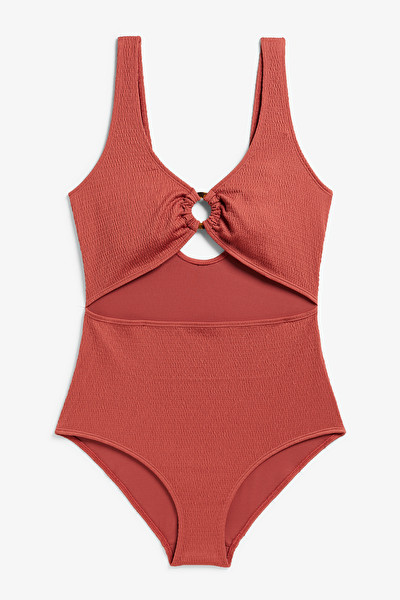 SHIRRED CUT OUT SWIMSUIT