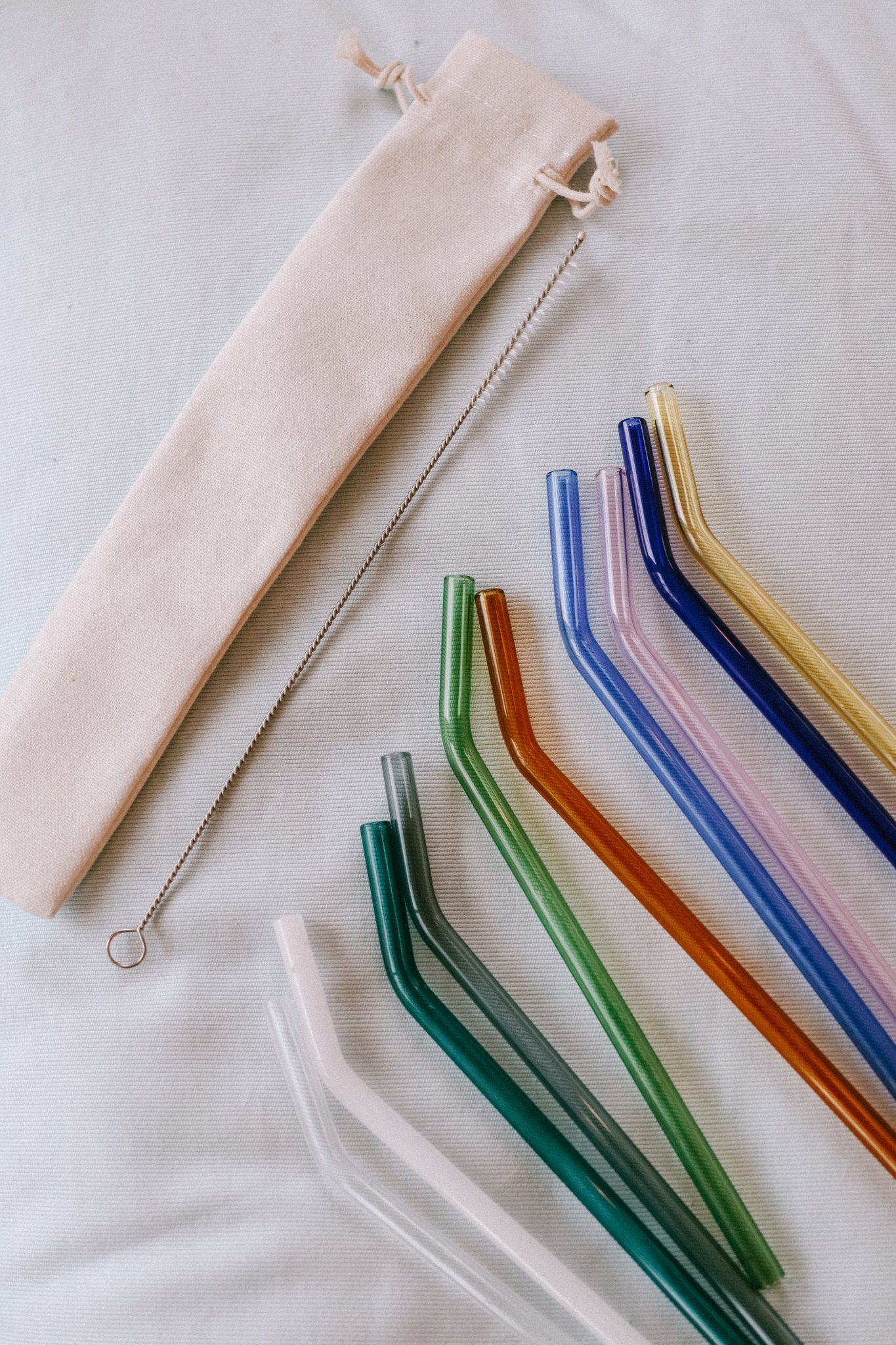 Glass Straws 10-pack + Brush and Bag