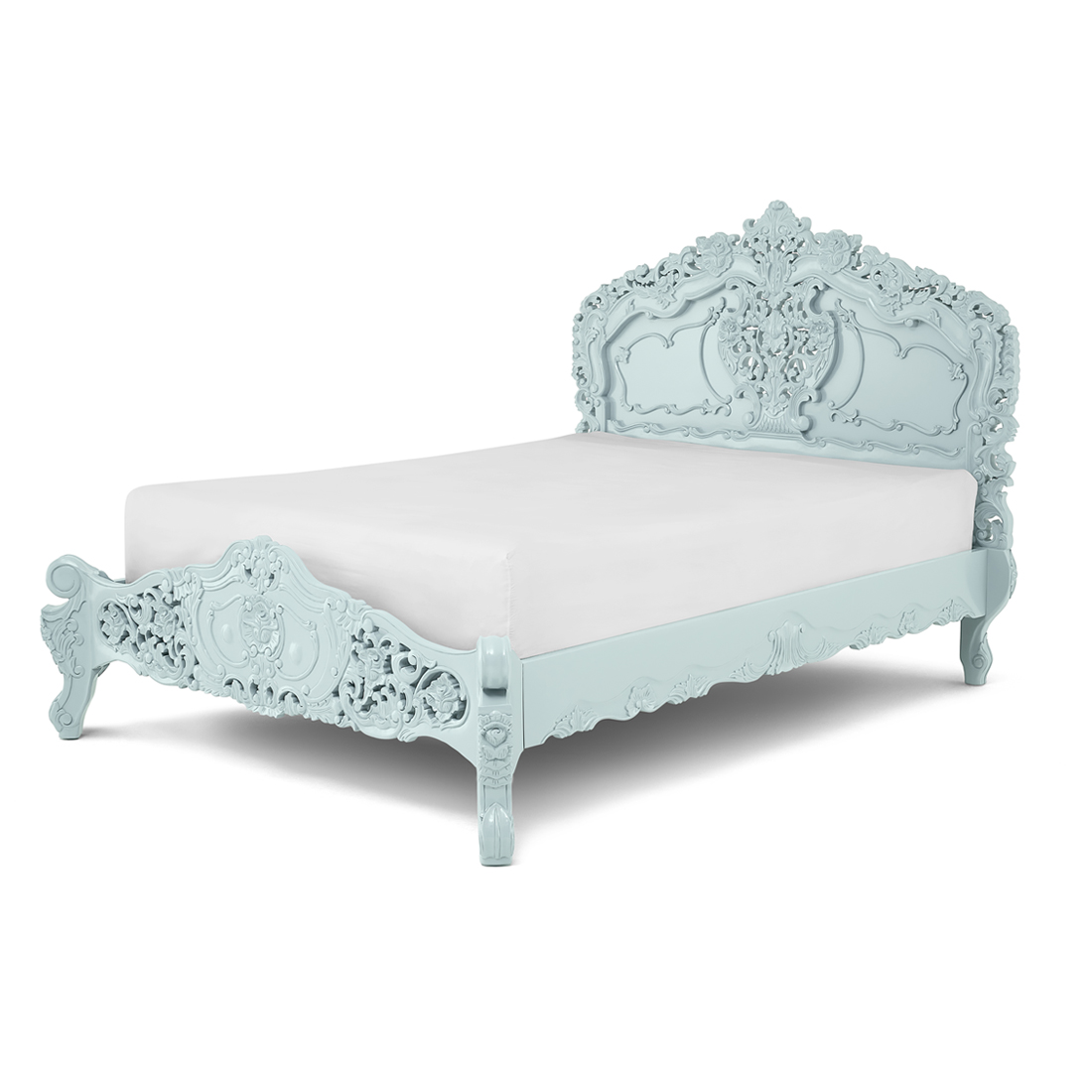 Duck Egg Blue Rococo Bed