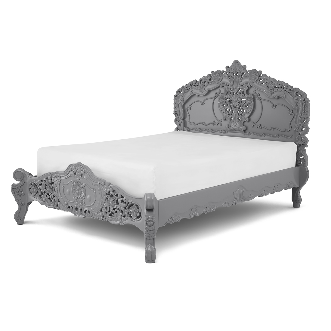 Charcoal Rococo Bed