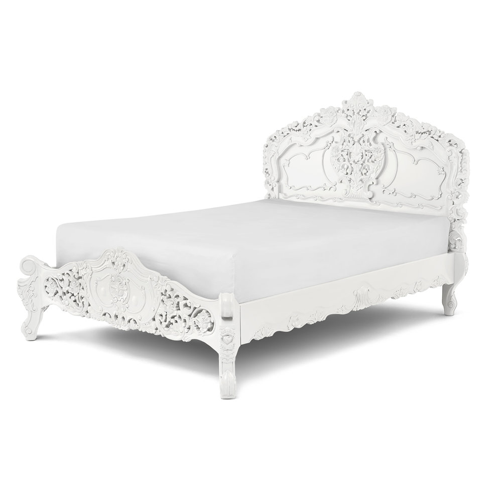 French Rococo Bed In White The, French Bed Frame