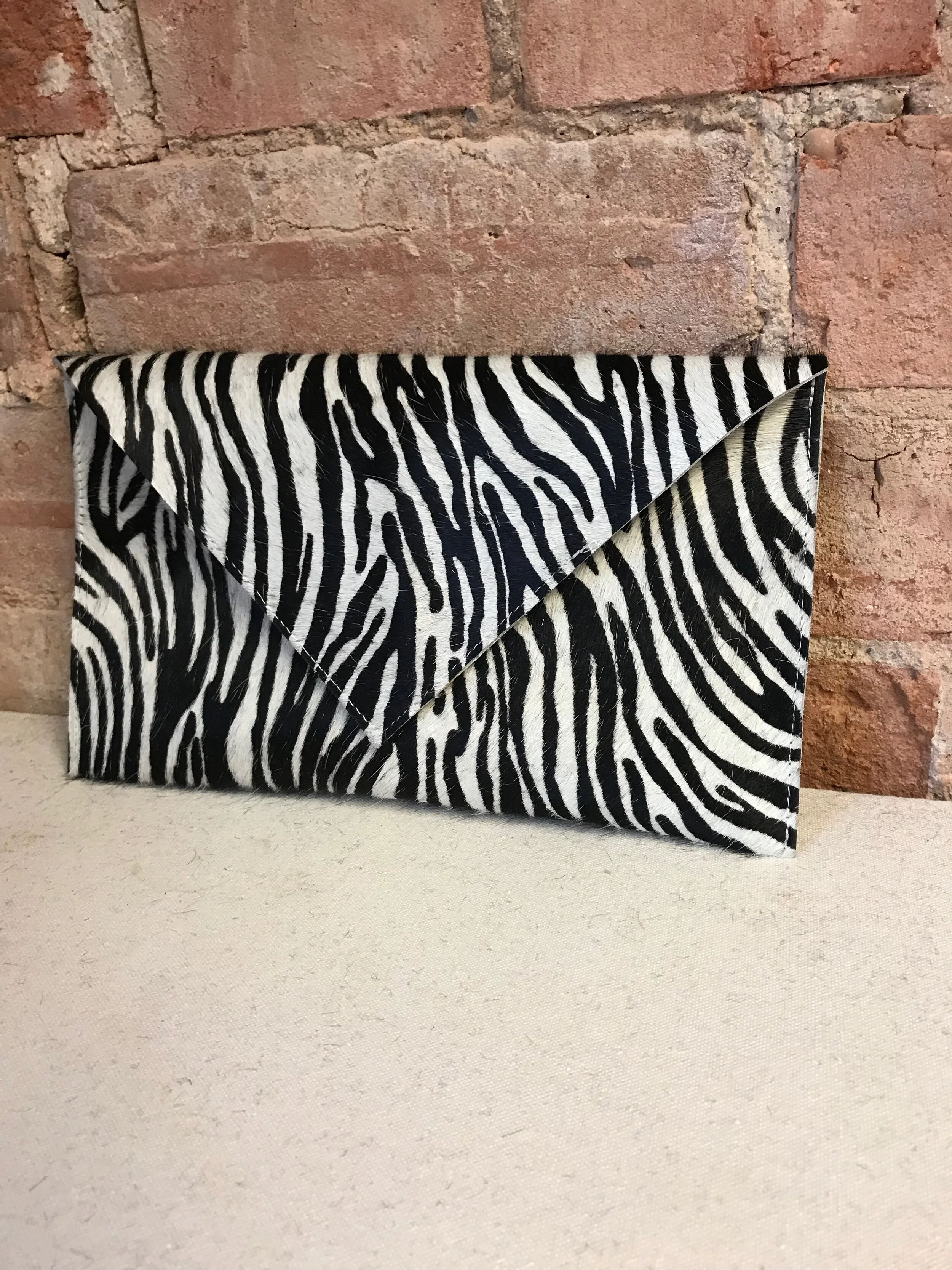 Zebra Print Envelope Clutch 