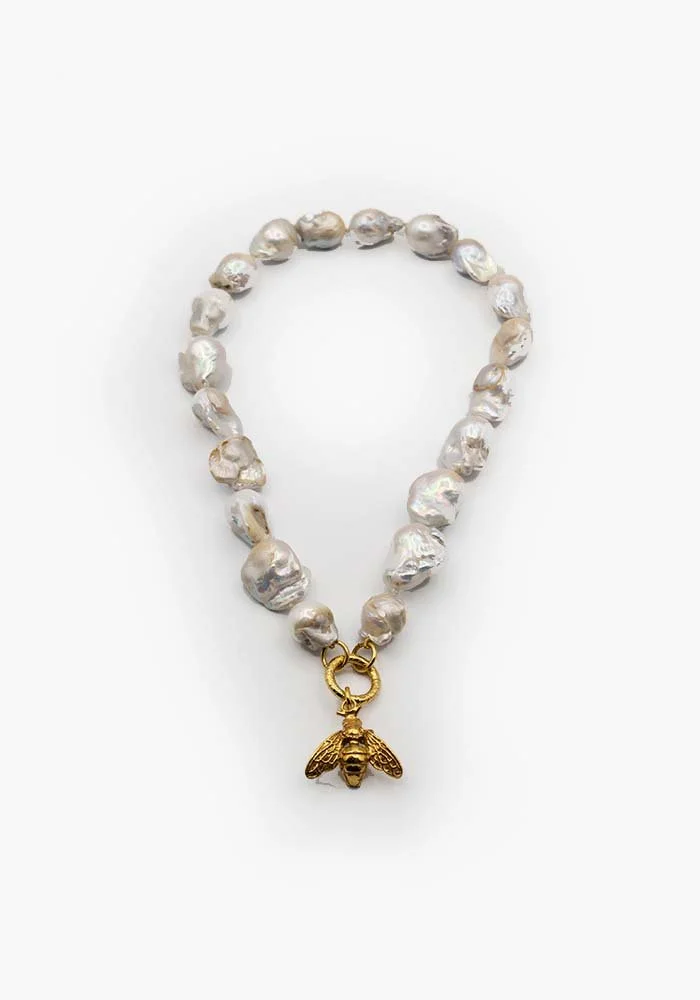 Bee Baroque Pearl Necklace — Lady Ripple
