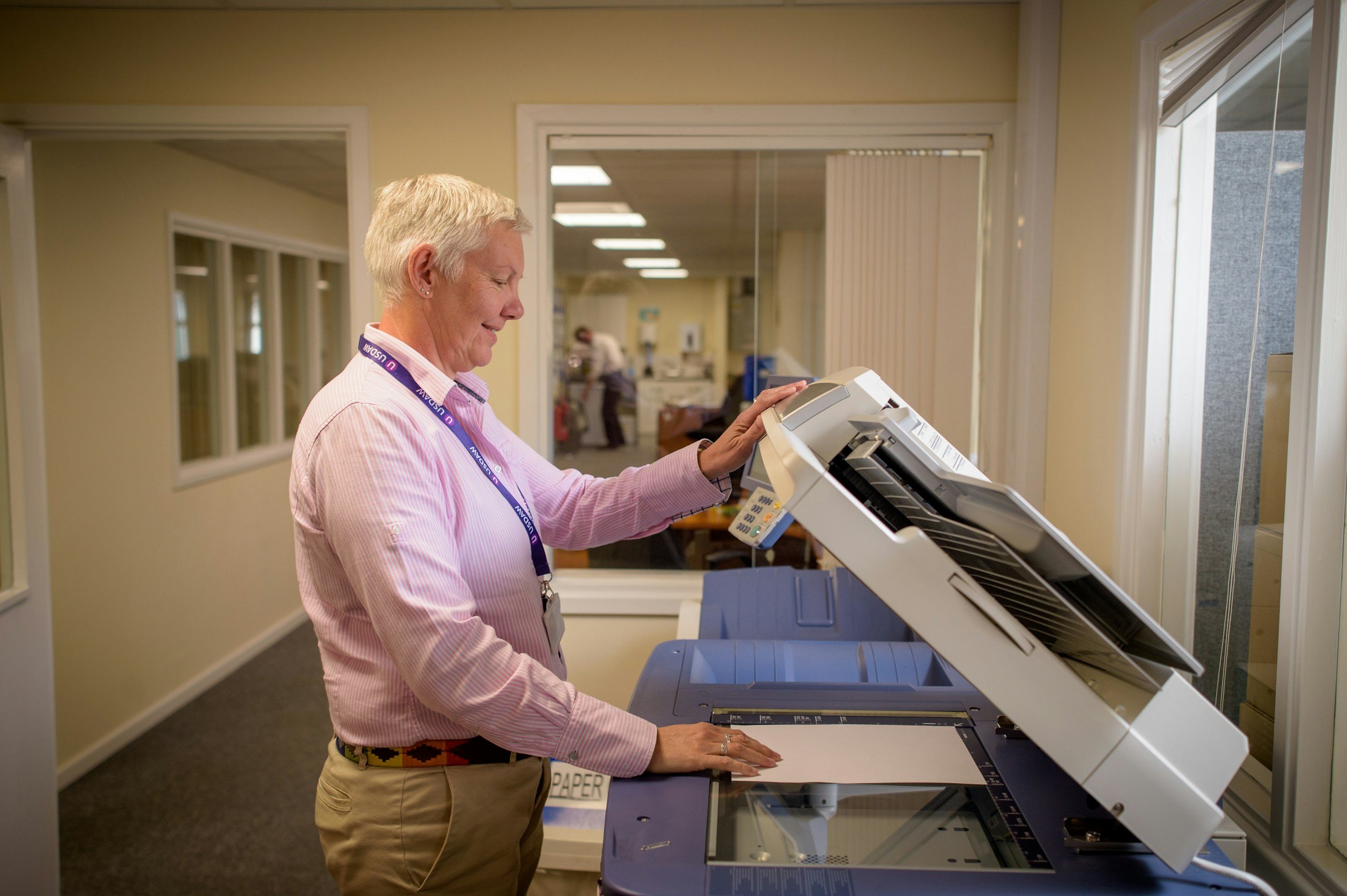 Think Before You Print/Every page costs more than you think once you add paper, ink and energy. UK office workers print around 6,000 pages a year, costing about £150 per employee. 8,000 sheets equal one pine tree. How many could your office save?##
