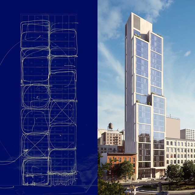 From initial sketch to reality. 570BROOME, our design for a 330 feet tall condominium at Hudson Square is revealed this week. See more at https://goo.gl/hfP1CA 
#builtd_nyc #striblingnyc #570broome #nycarchitecture #highrise #residential #tower #manh