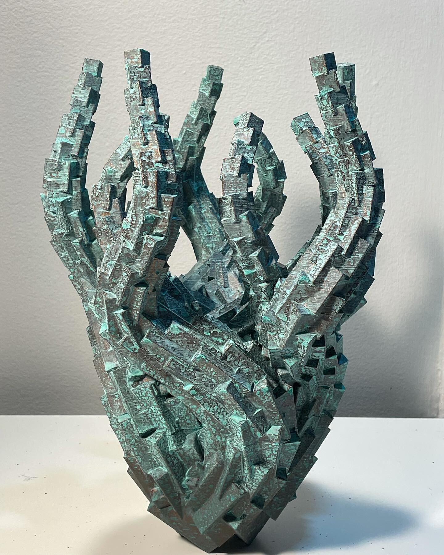 Verdant Flame.  #sculpture #3dprinting #copper #sculptnouveau #alien