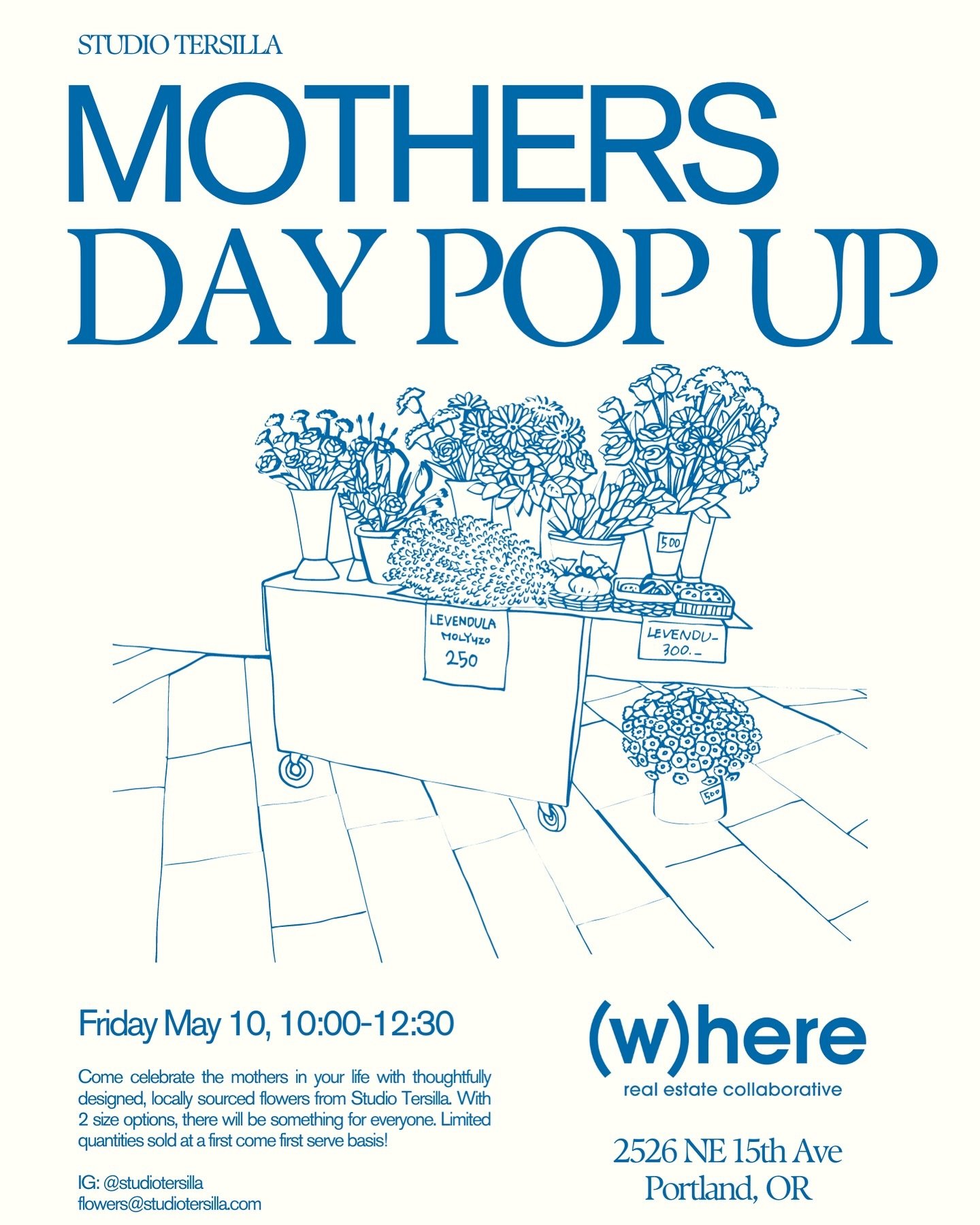 Hey portland! Popping up next friday at @whererealestate right next to @saintsimoncoffee with so e sweet mother&rsquo;s day flowers! Lots of locally grown goodies in the mix at 2 sizes and price points. Limited supply so get there early and grab a cu