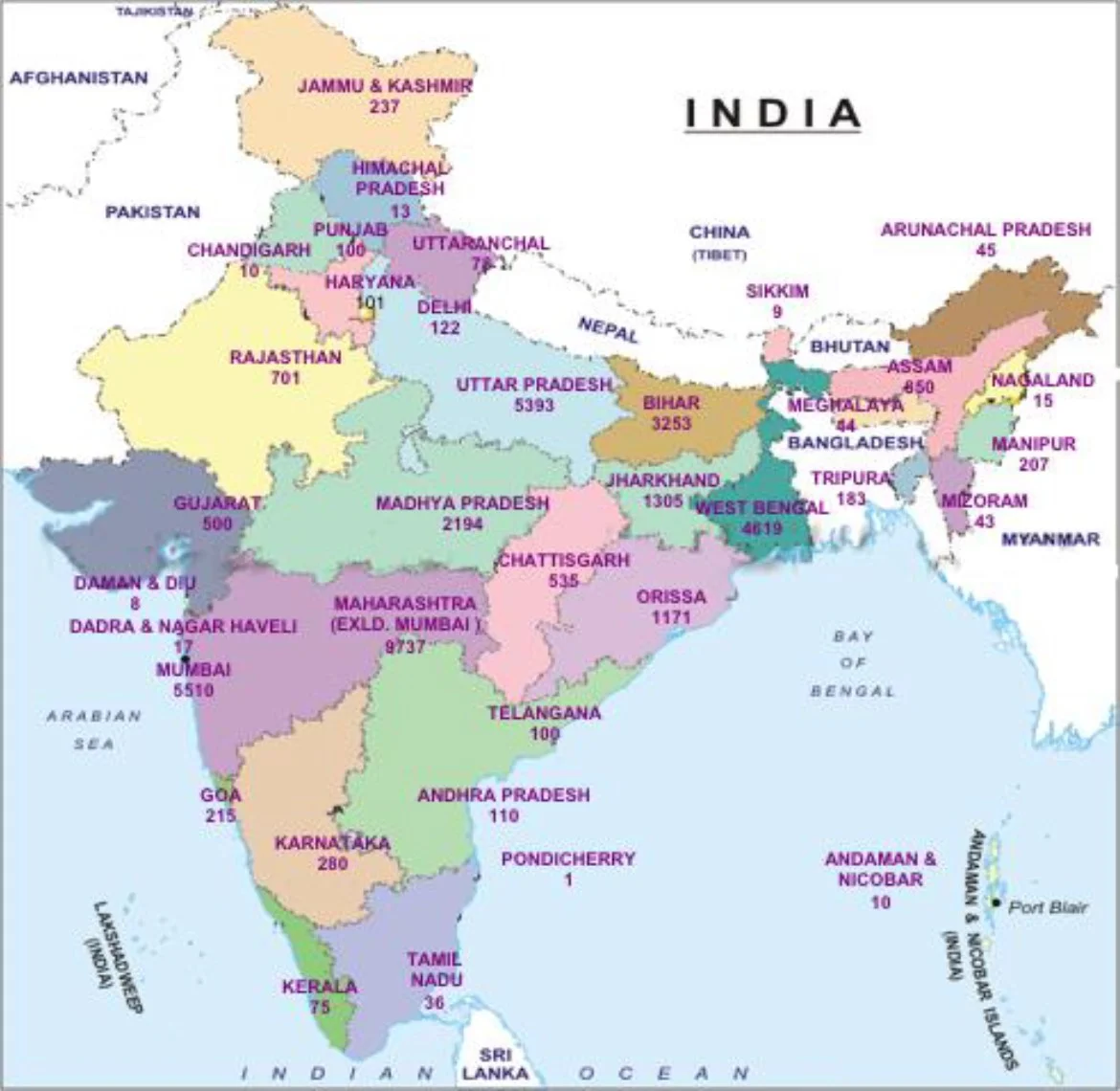 Figure 2: Geographic location of TMH cancer patients