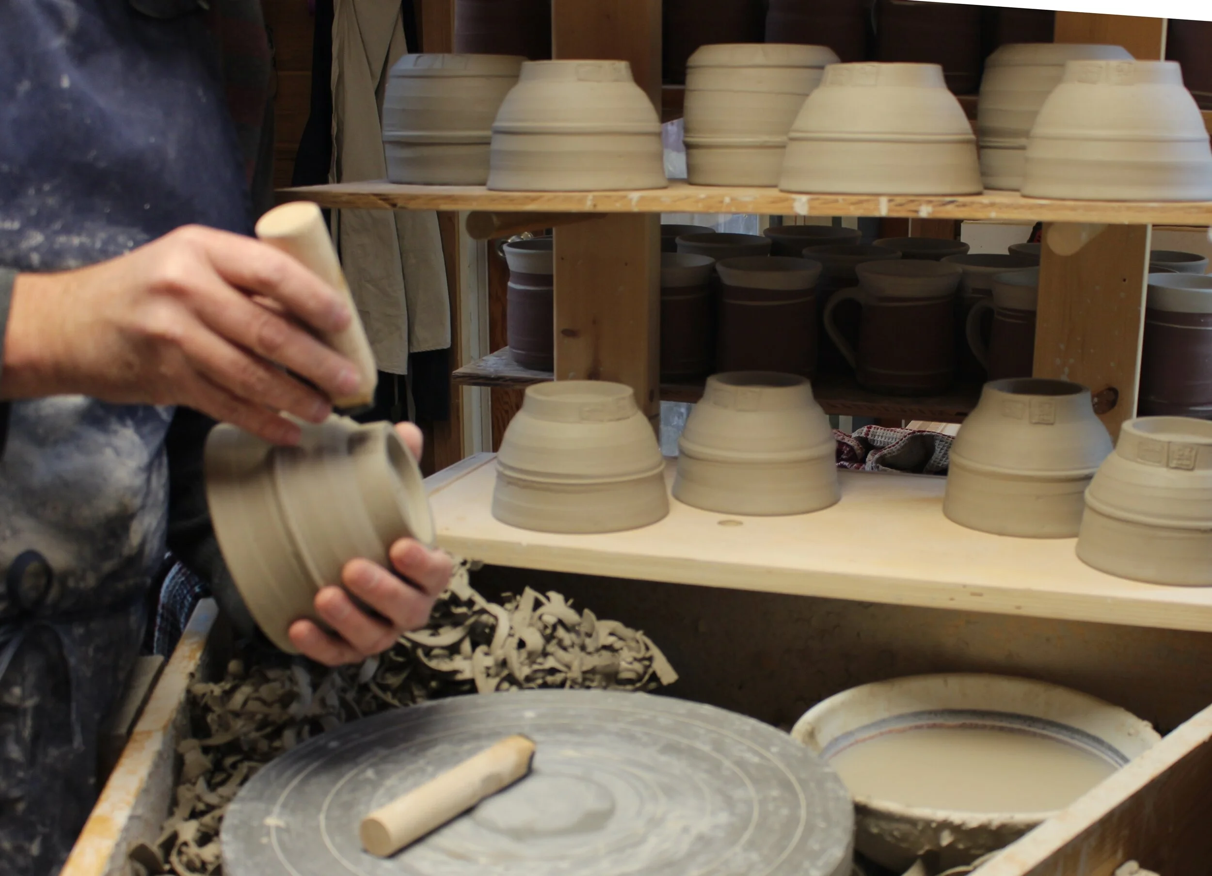 Pottery Stamp applied to trimmed foot