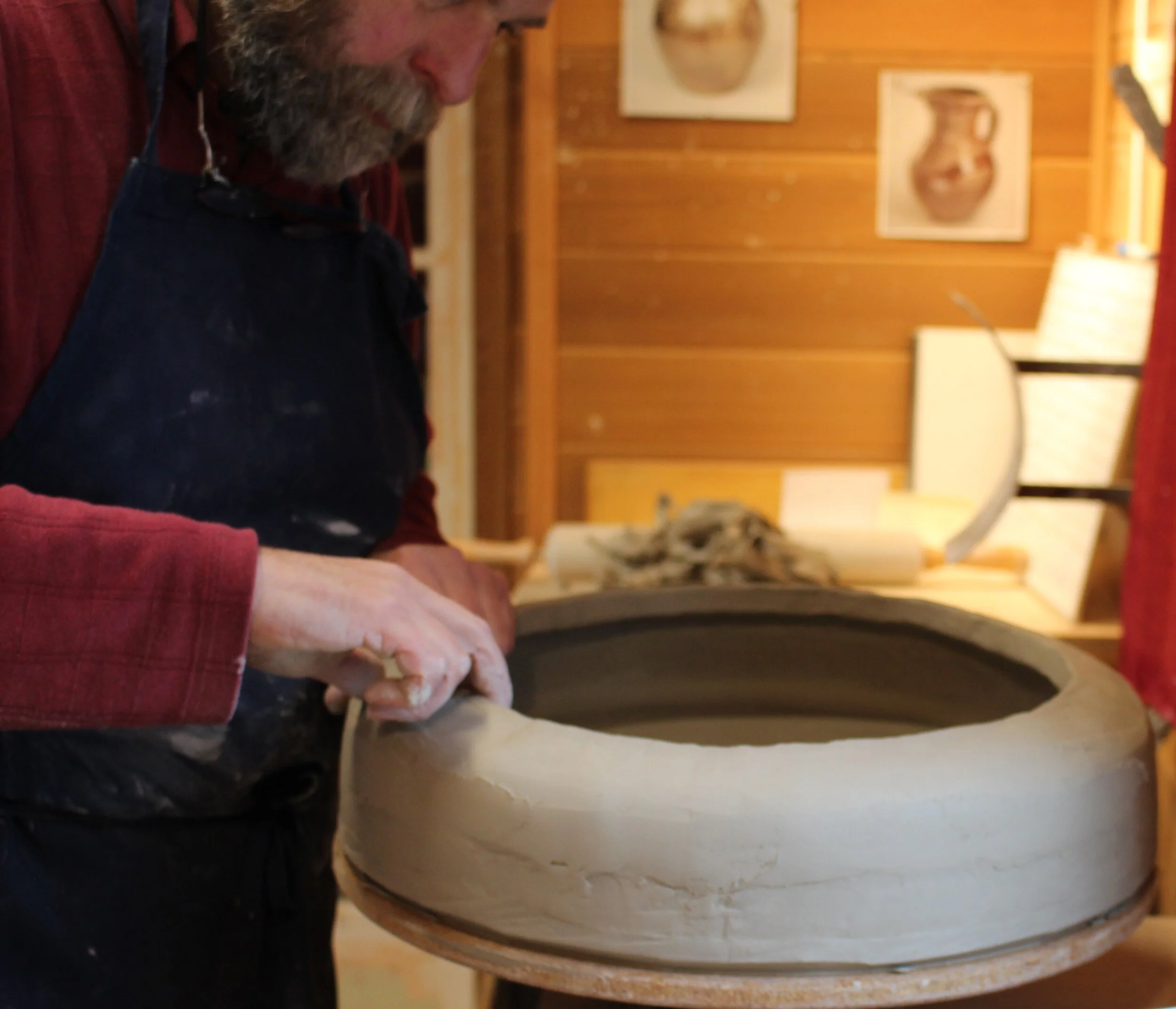 Pottery Platter being made