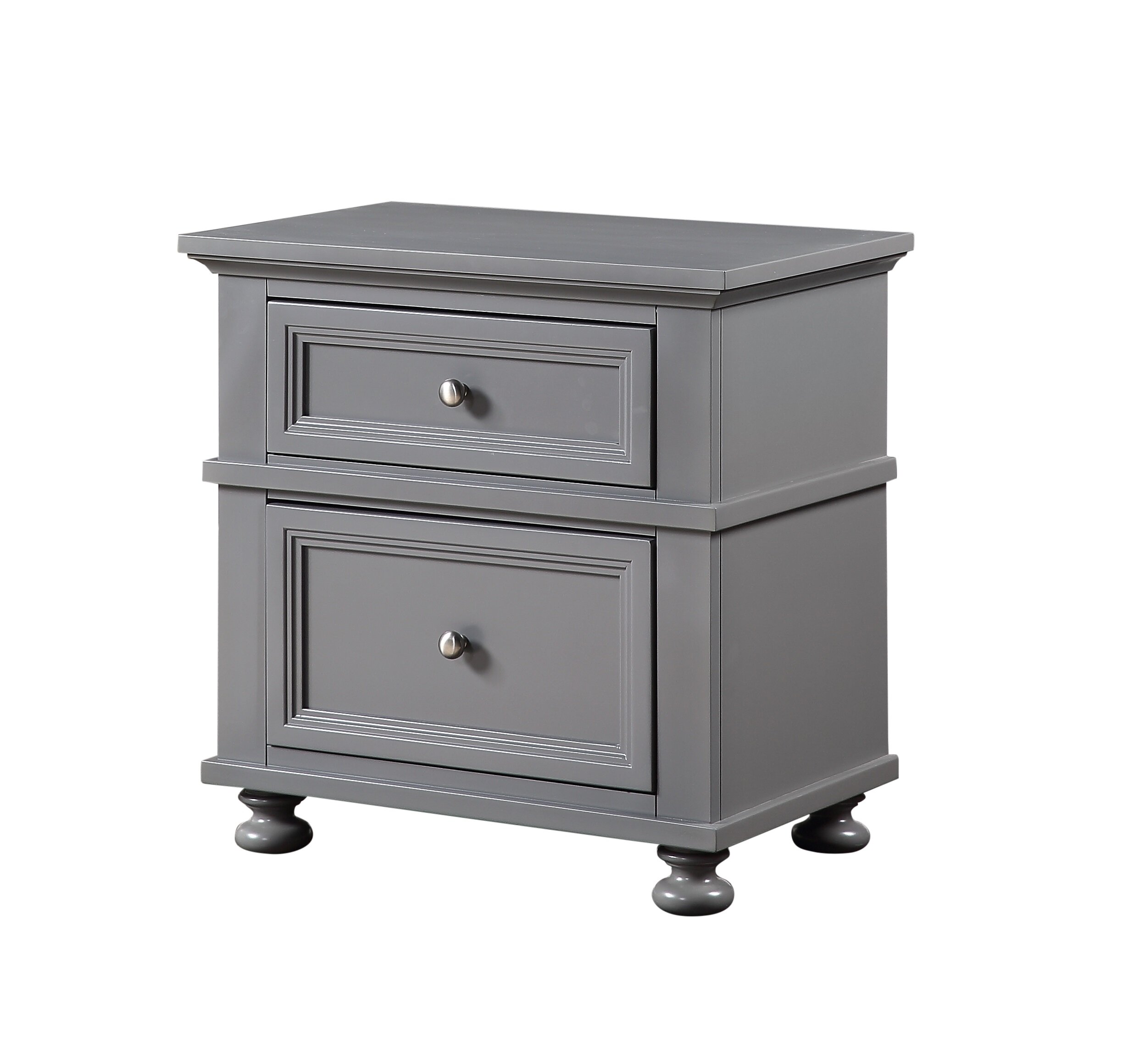 2 Drawer Nightstand - Pebble Grey