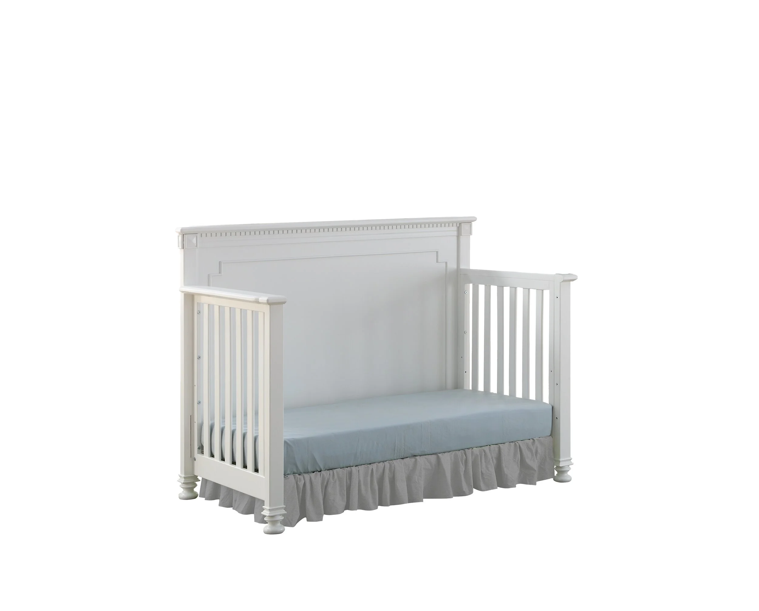 white metal convertible crib