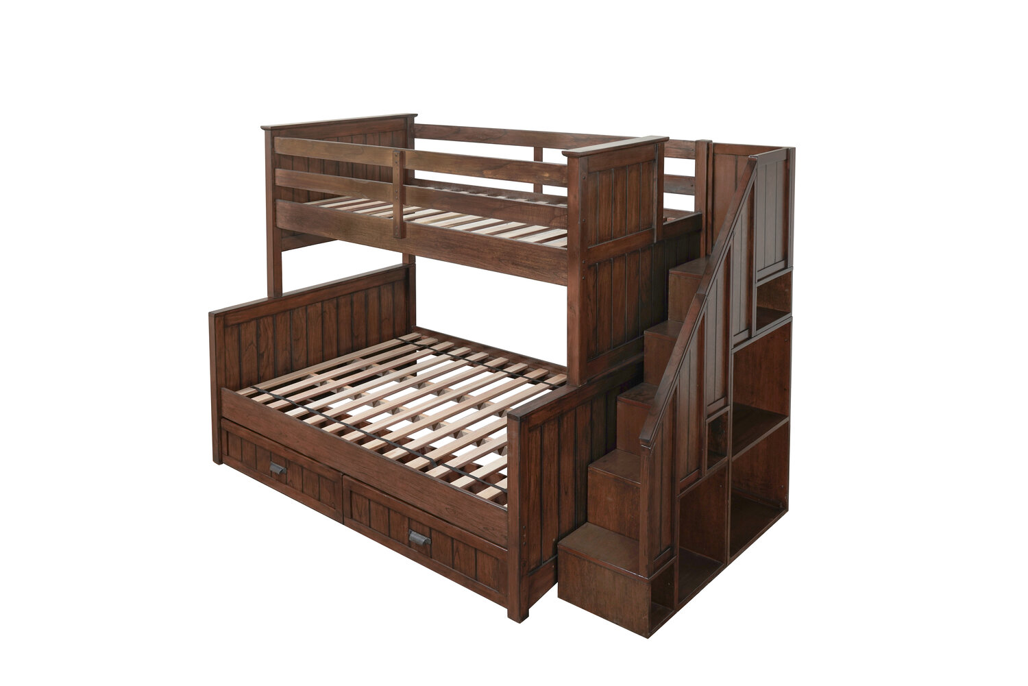 Logan Convertible Bunk Bed With, Brown Bunk Beds