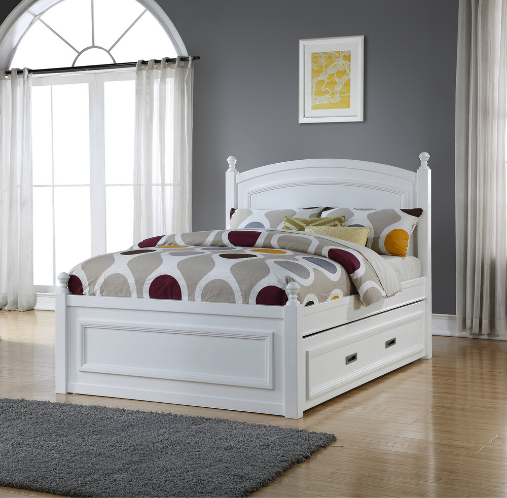 Riley Double Bed With Trundle White, Maryellen Bunk Bed With Trundle