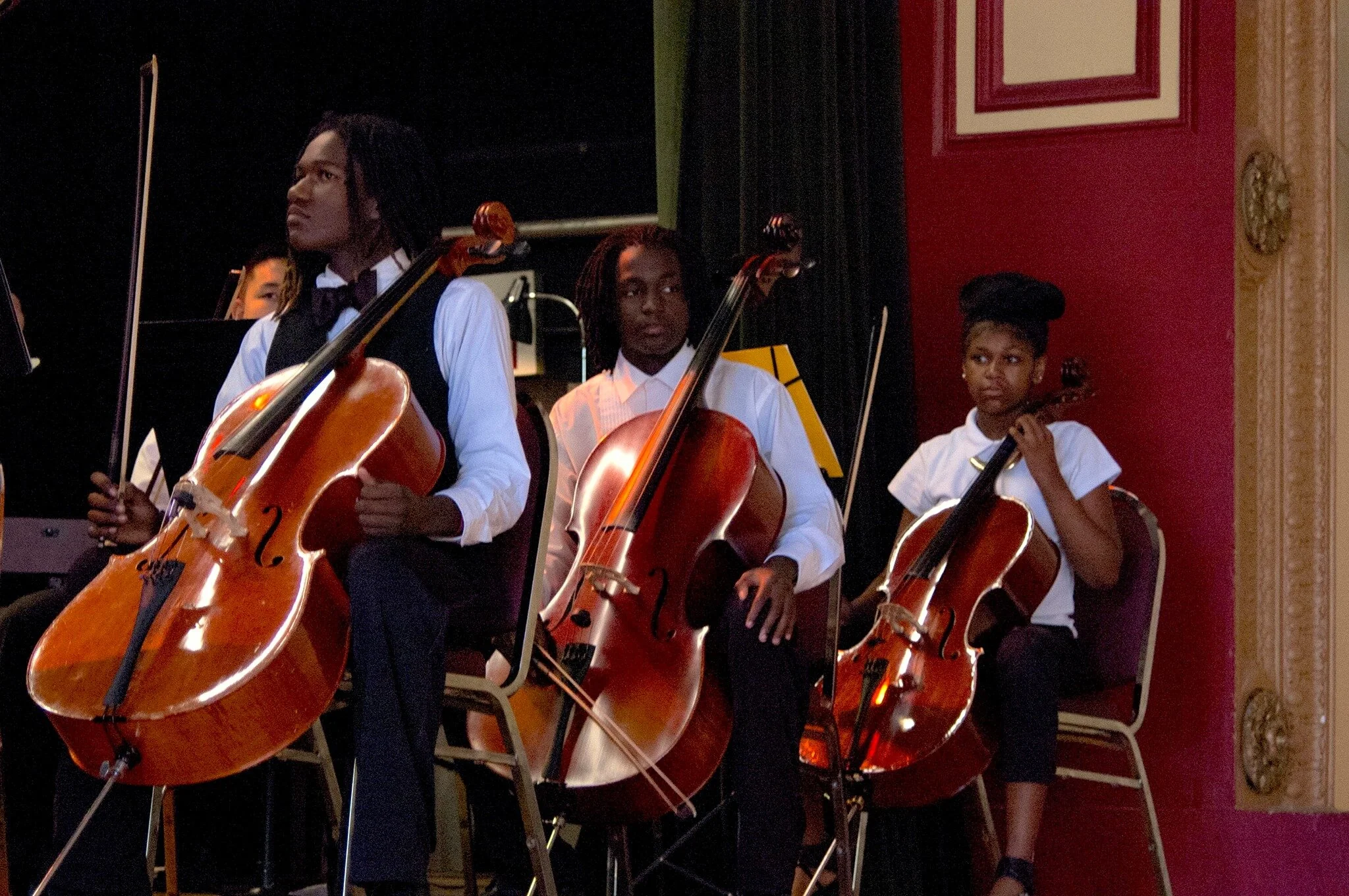 The cello section of OD’s Urban Young Orchestra in 2014