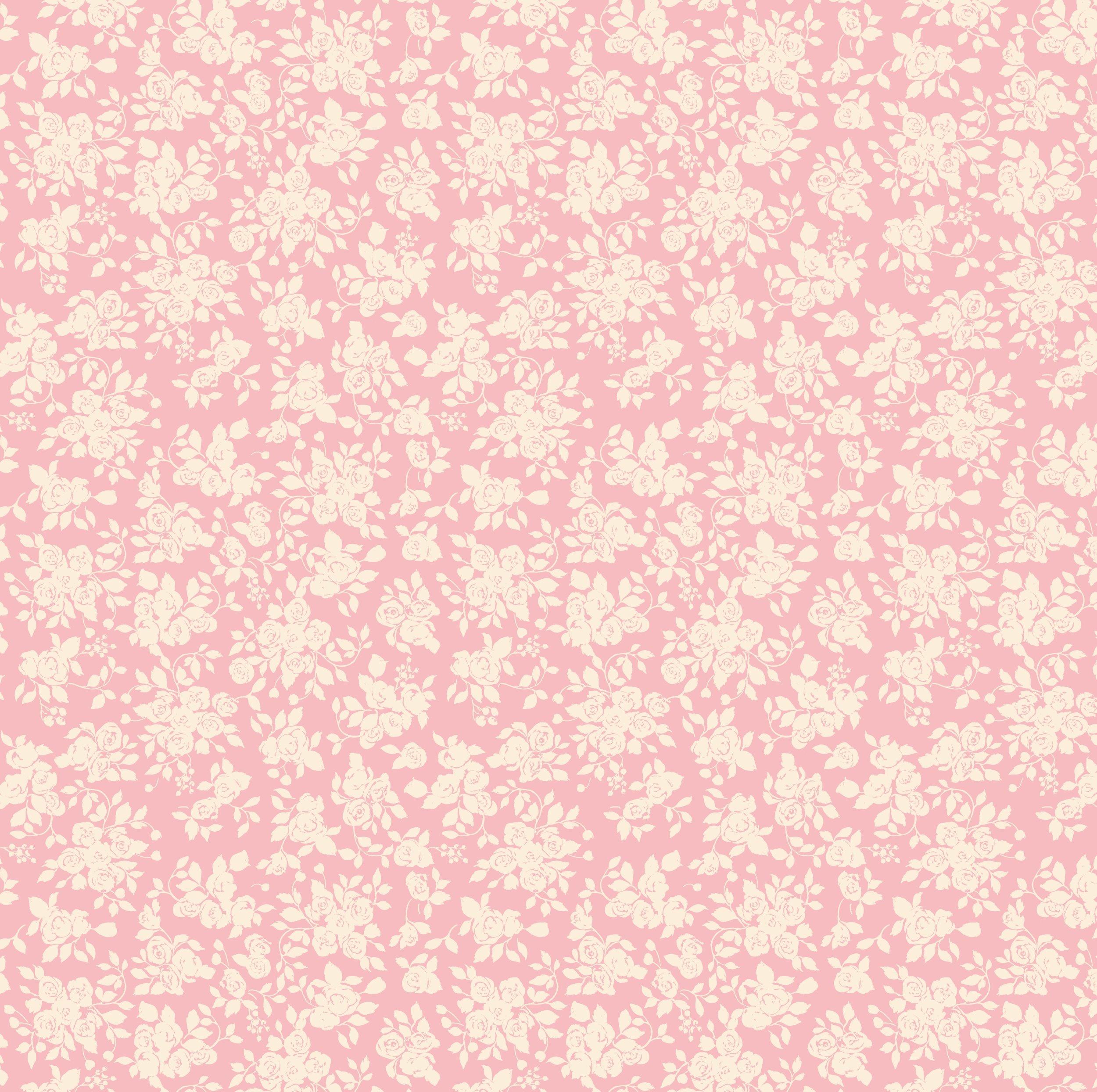 Floral roses pattern pink and cream