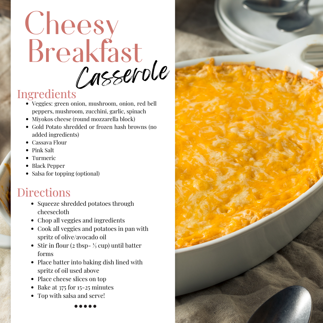 cheesy breakfast casserole healthy recipe for breastfeeding moms