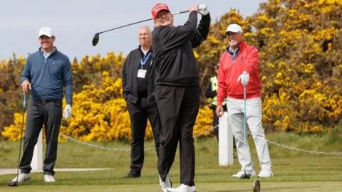 Trump's Scottish Sojourn: Golf, Politics, and a Hefty Security Bill Amid Controversy