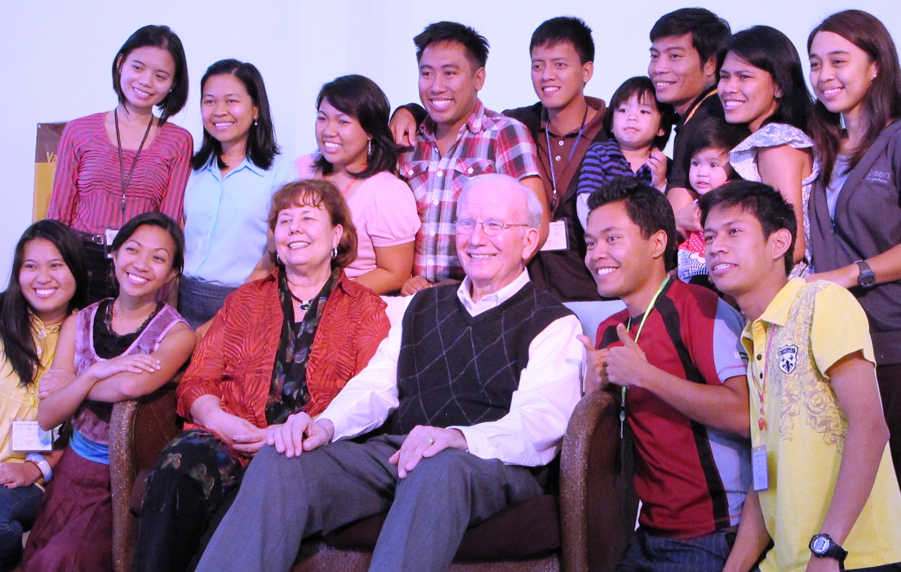 Surrounded by Campus staff