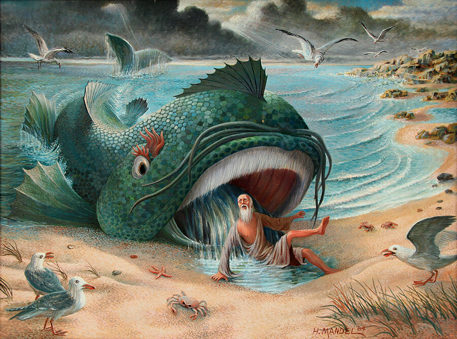 “Jonah and the Whale,” oil by Herbert Mandel