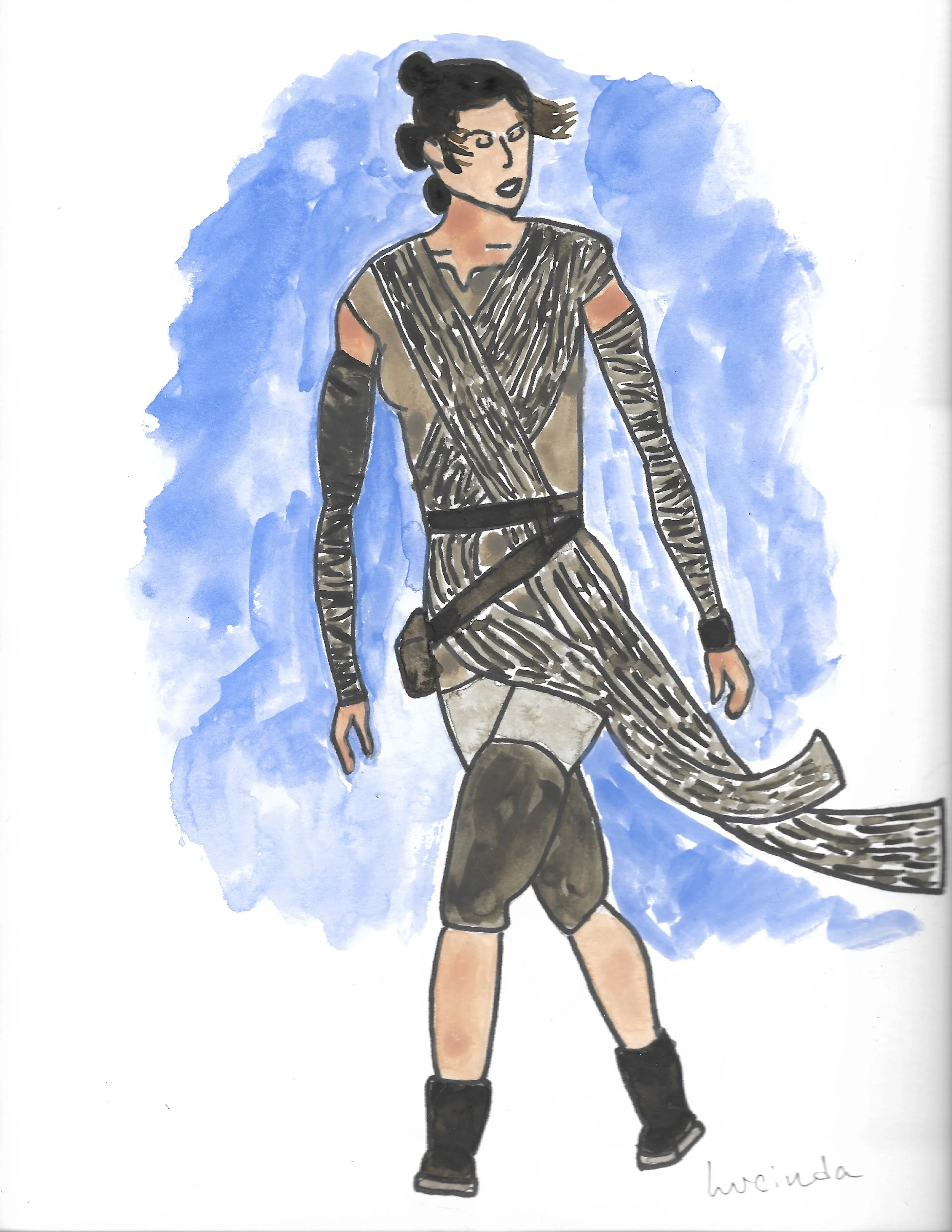 Costume Rendering Exercise of Rey from Star Wars: The Force Awakens