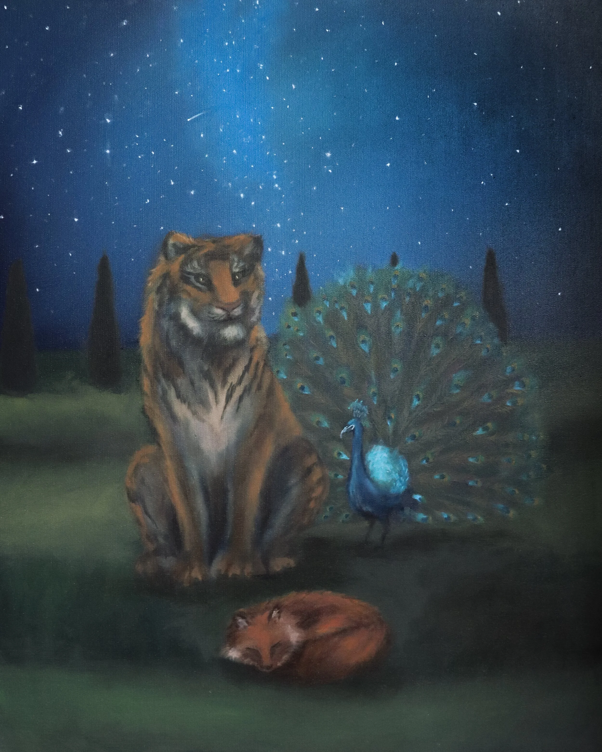 Midnight Meeting - 24x30 ORIGINAL Oil Painting