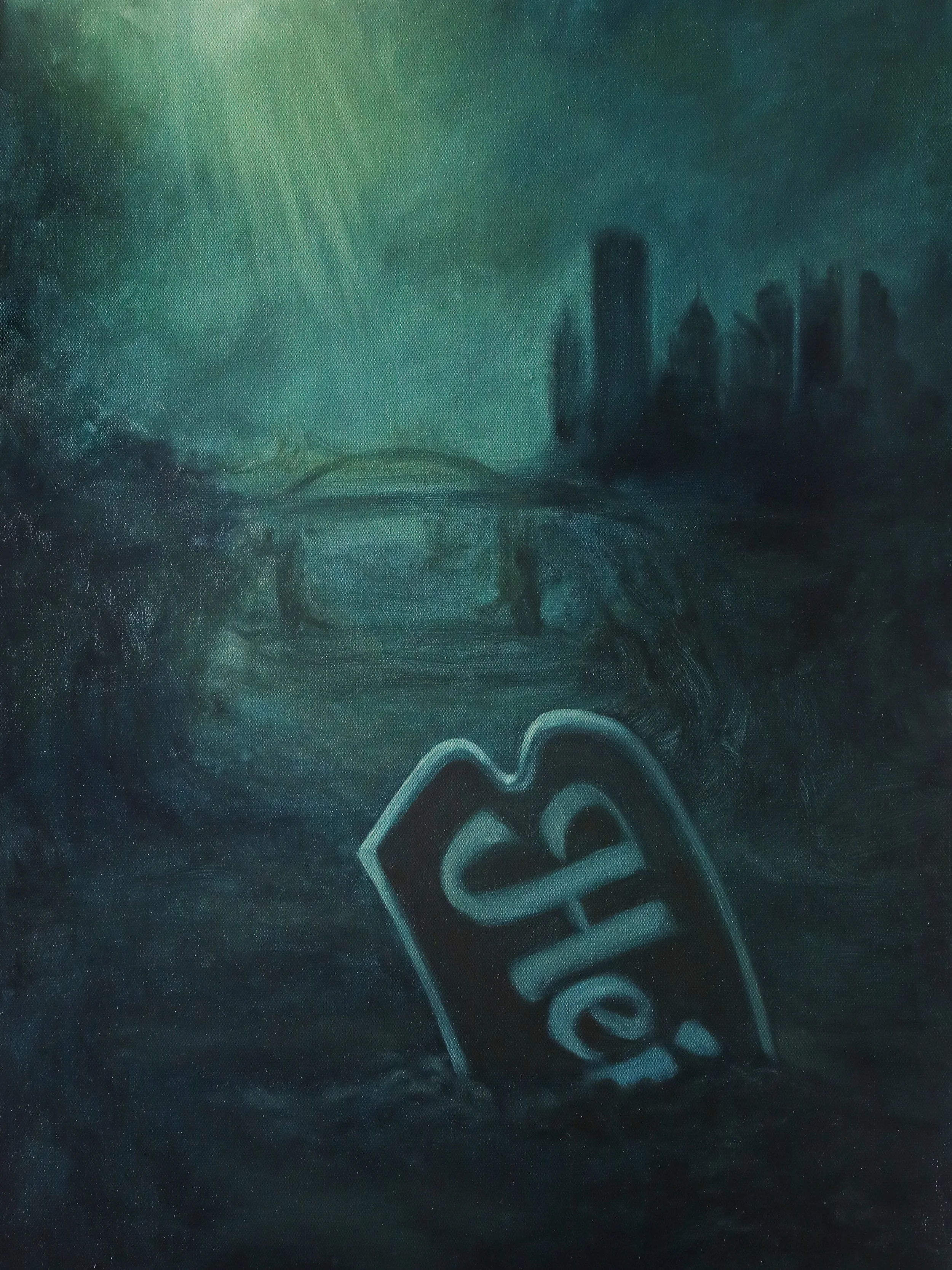 Steel Submerged #3 | 18x24 Original Oil Painting