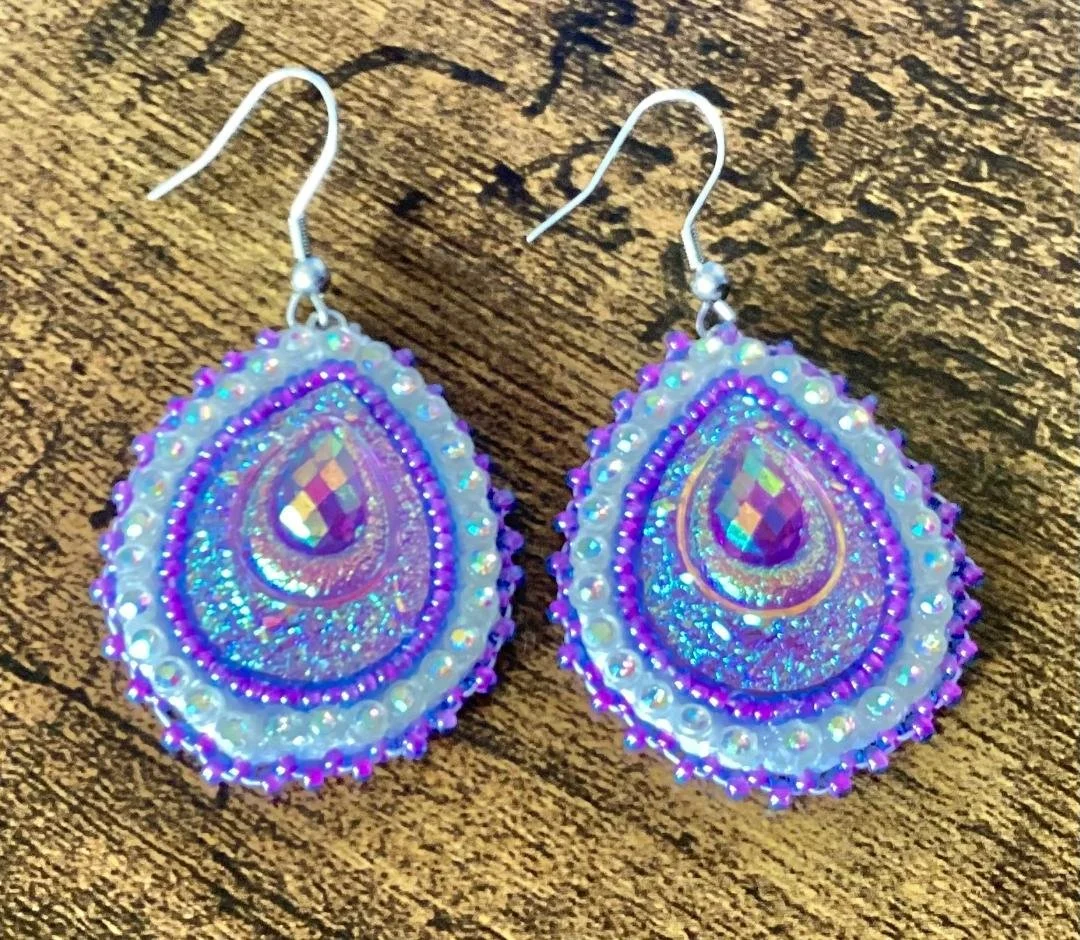 Purple Haze Beaded Earrings