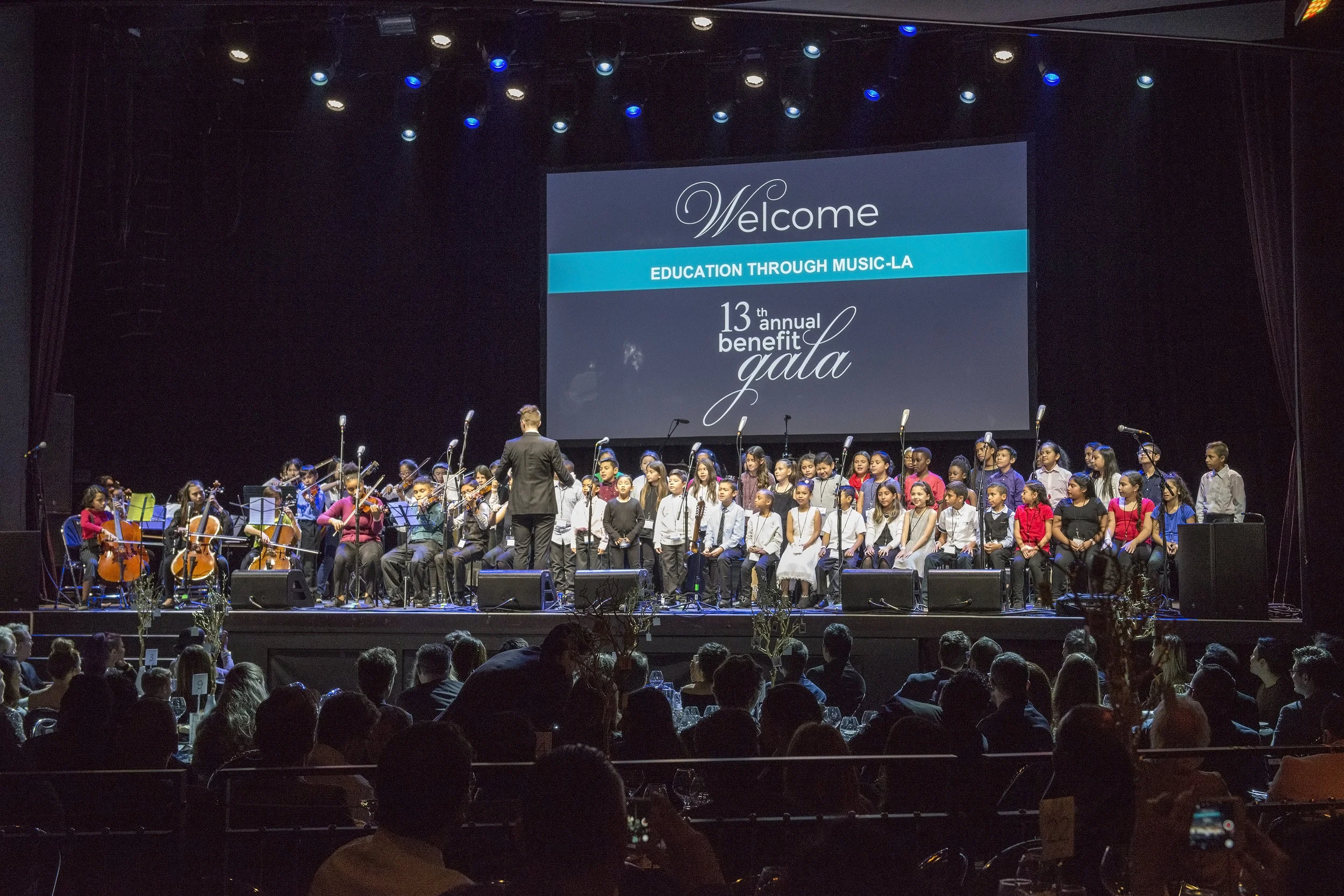 Sean Carney conducting at the ETM-LA Gala at the Novo theater, December 2018