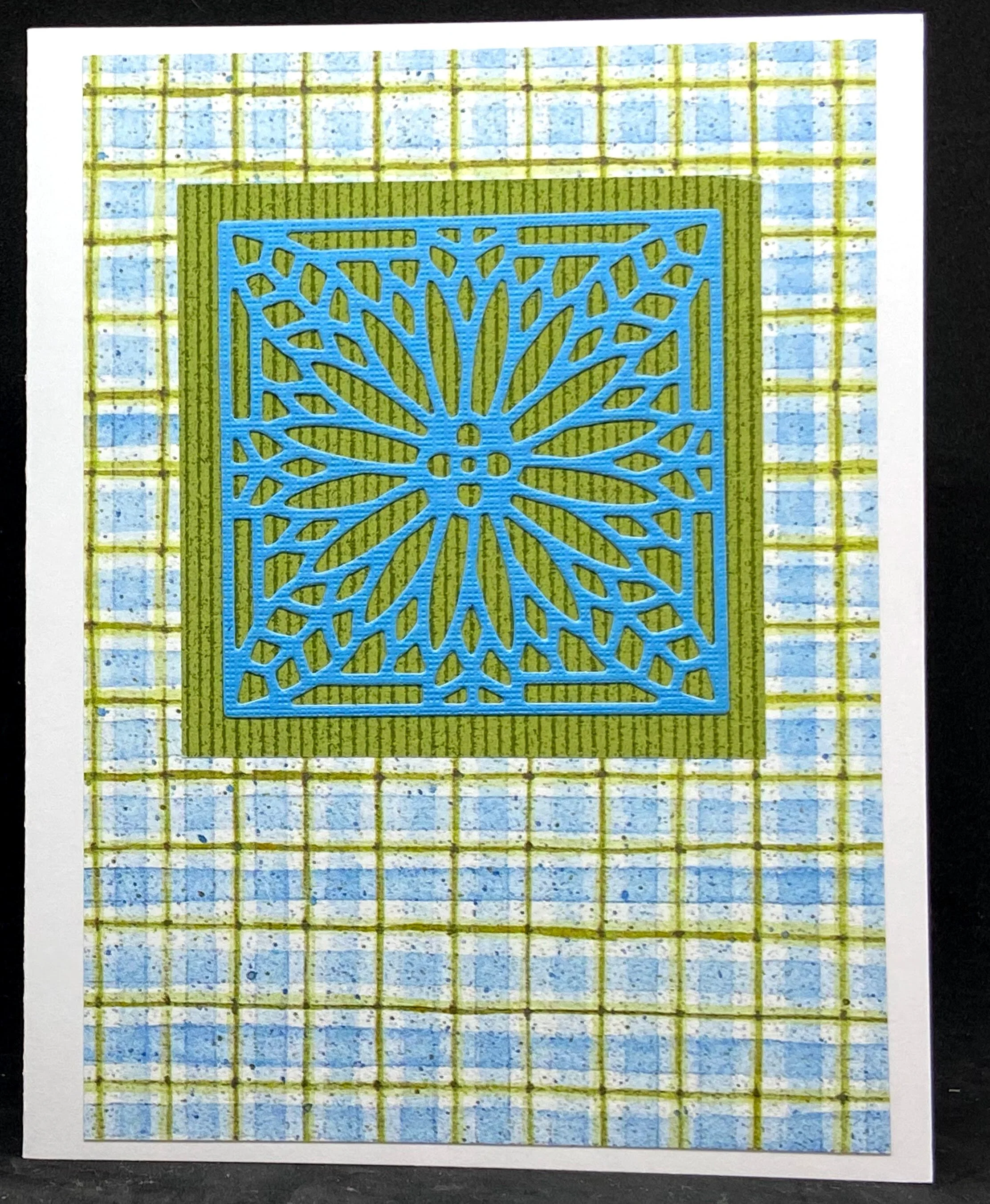 Cheery Plaid Art Deco Flower