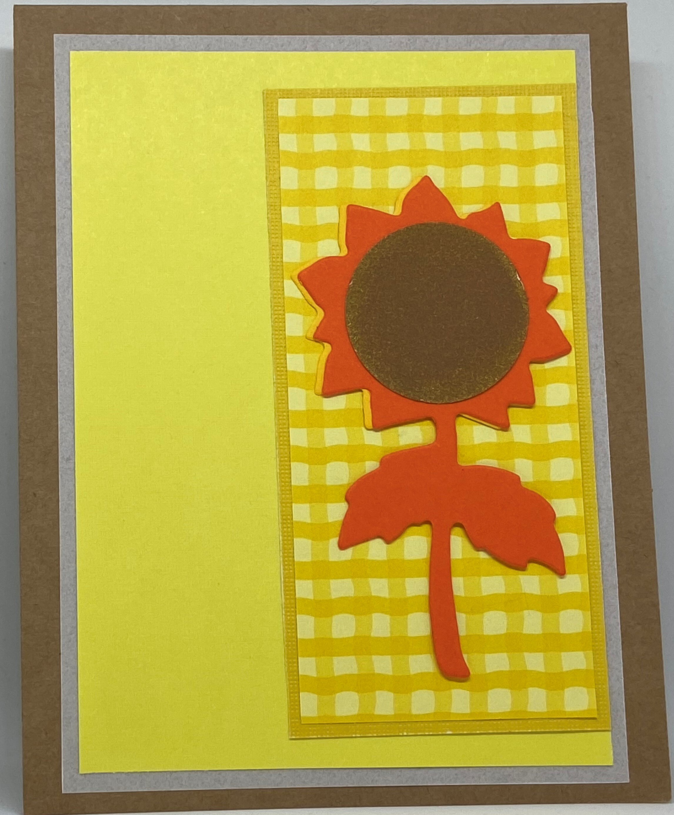 Sunflower Orange on Yellow Plaid