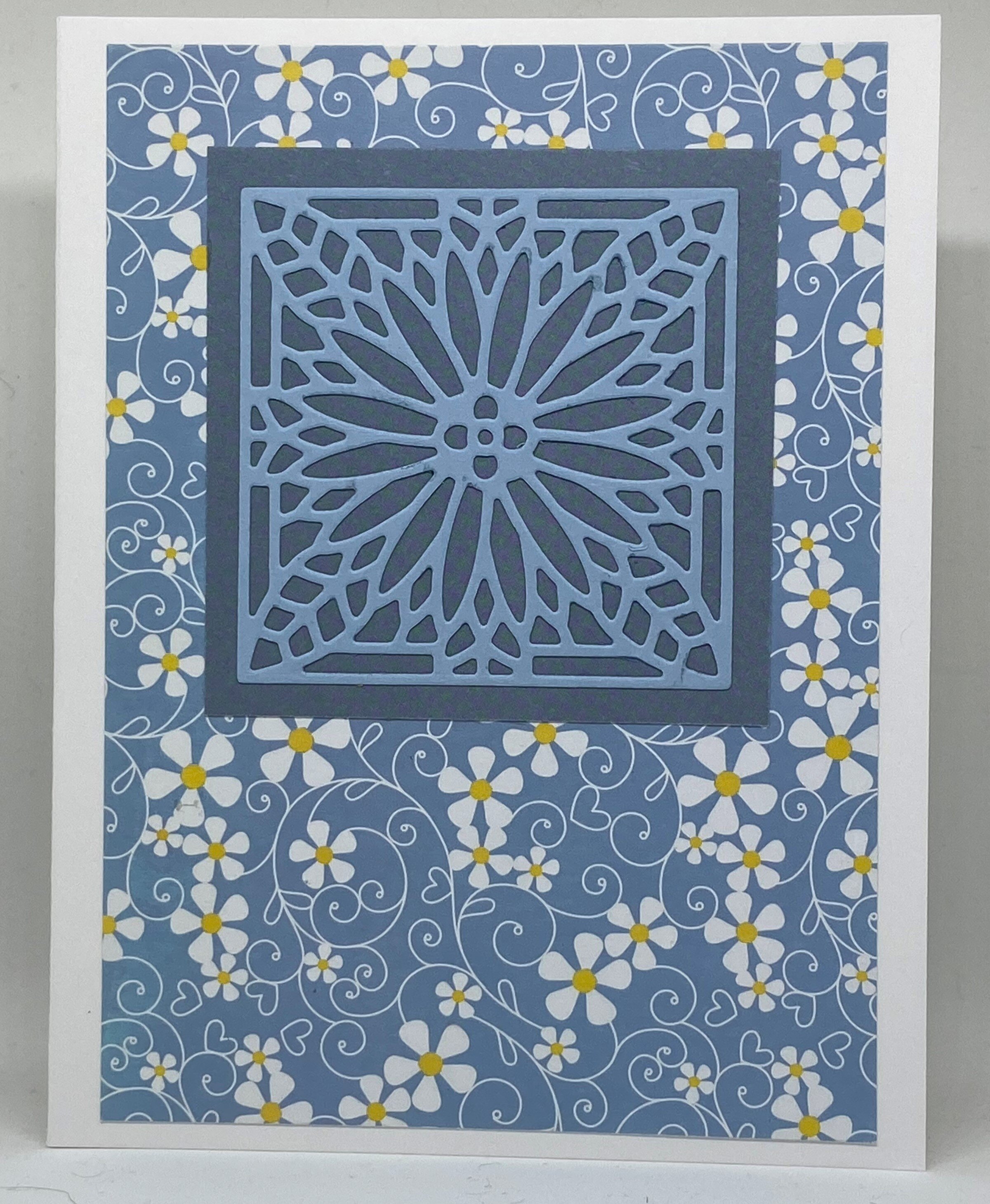 Blue Floral Art Deco Flower