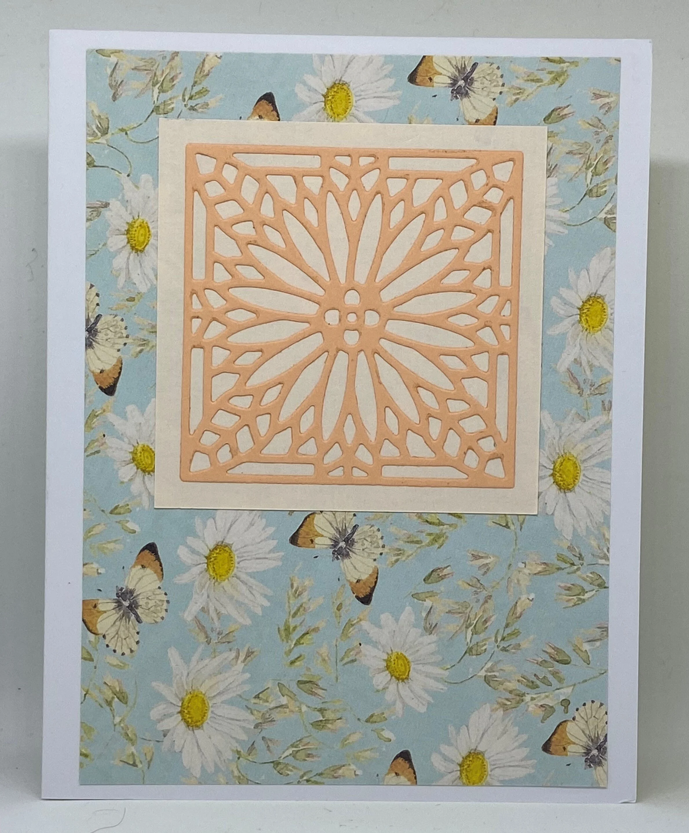 Orange Butterflies Art Deco Flower