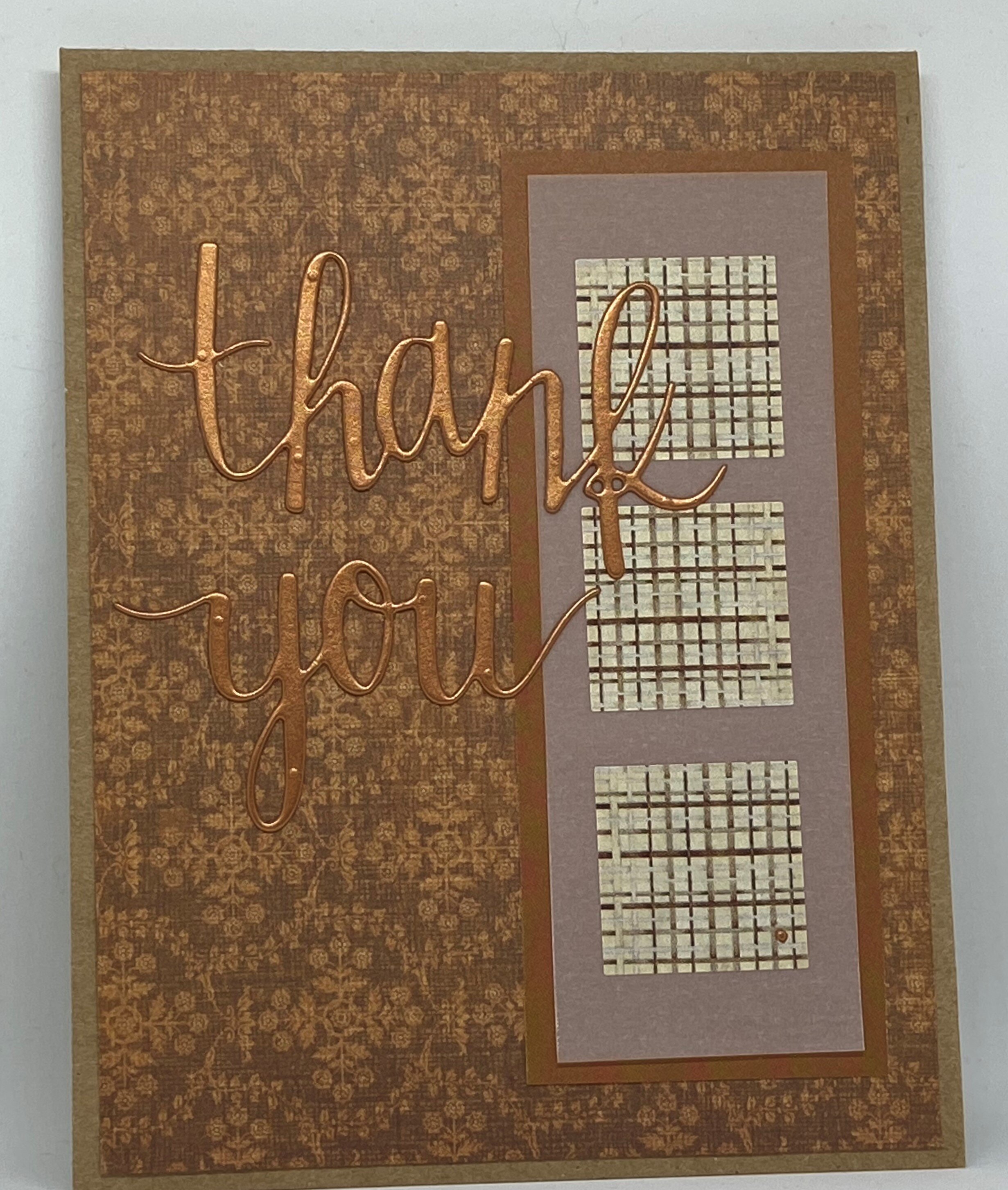 Thank You Copper Plaid