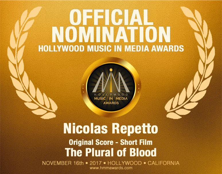 The Plural of Blood score nominated for a Hollywood Music in Media Award (HMMA)  