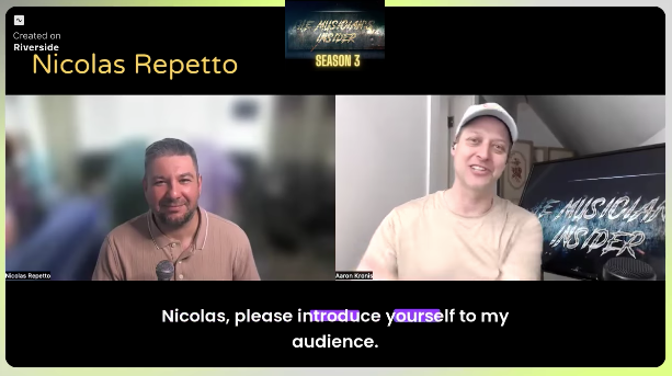 Nicolas Repetto, Film / TV Composer, Grant creator interviewed by Aaron Kronis on The Musician's Insider