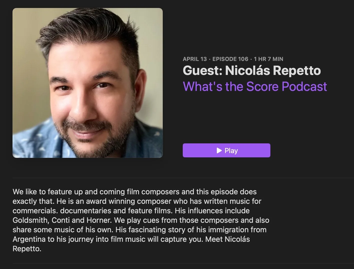 Nicolás Repetto, guest on What's the Score podcast with host Frank Wilson