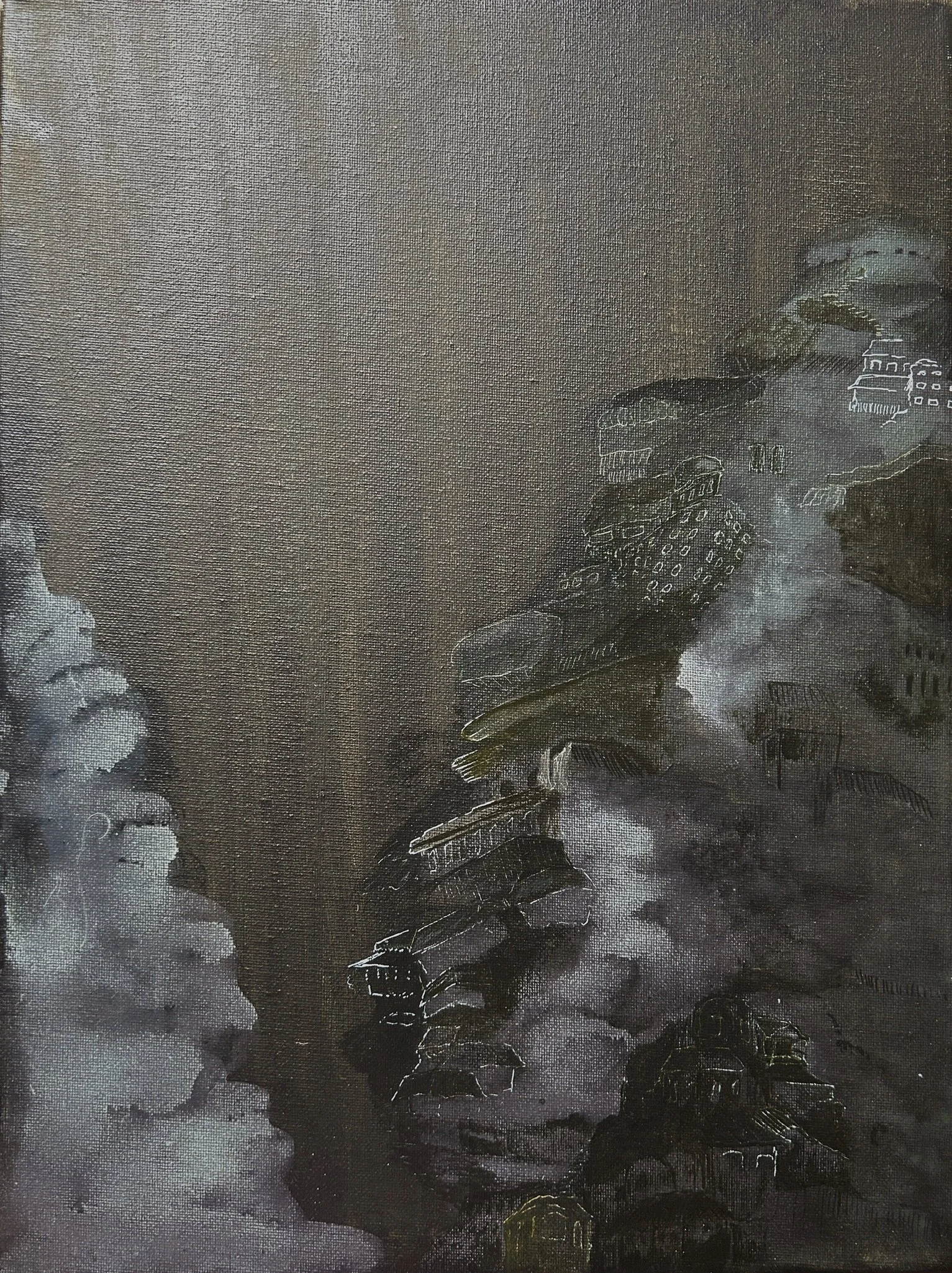 there are clouds at the peak