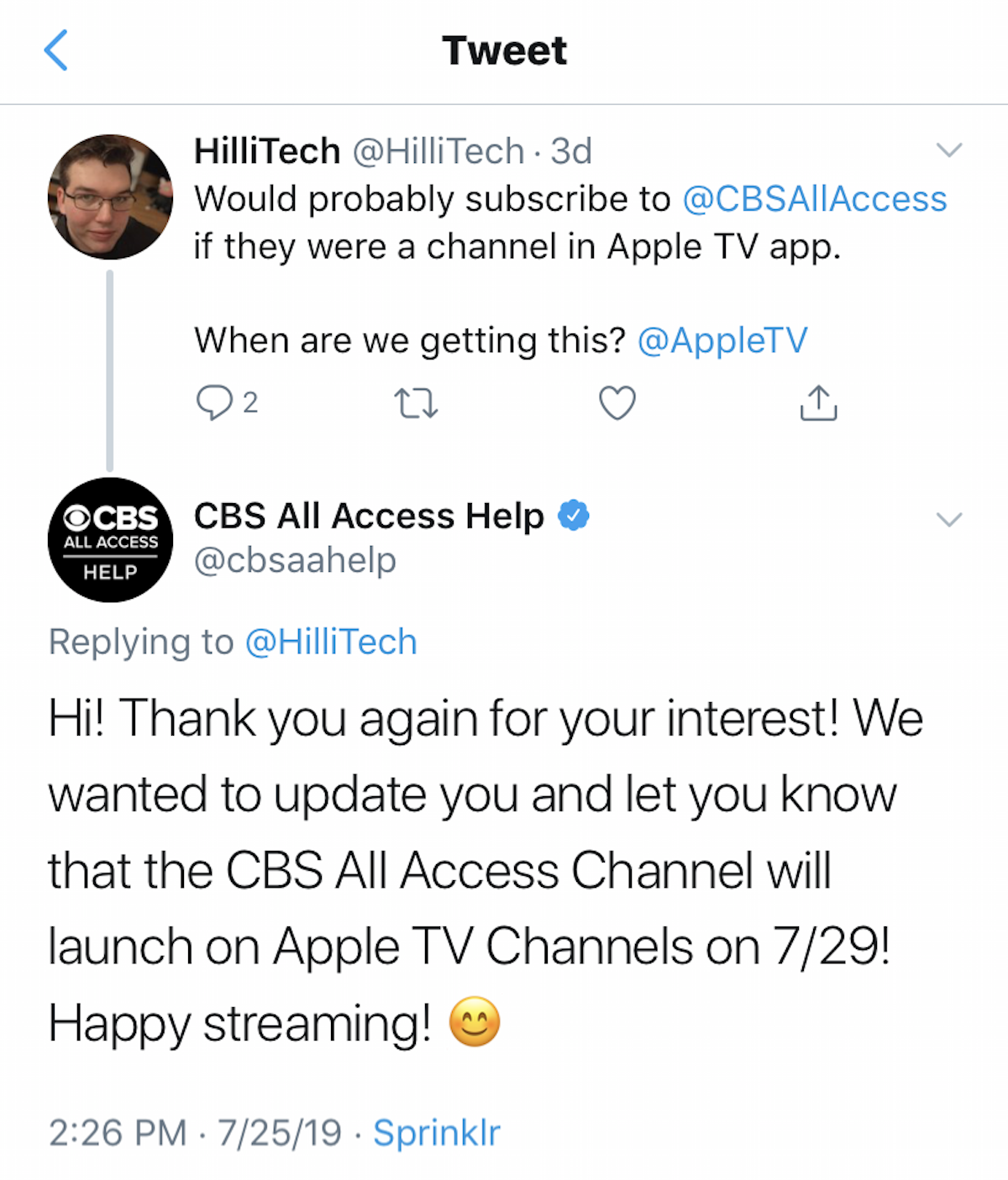 CBS All Access Coming Apple Channels on July 29th — Daily Star Trek News