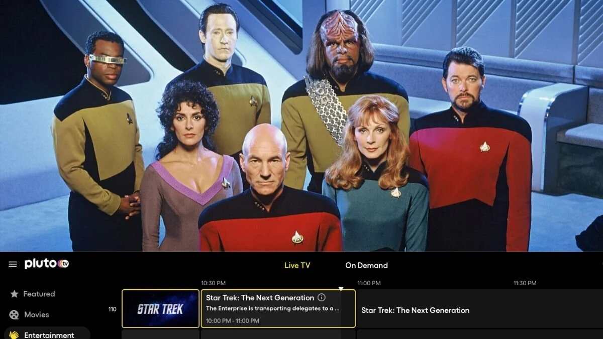 Star Trek The Next Generation Now Has A Dedicated Channel On Pluto Tv Viacomcbs S Free Ad Supported Streaming Service Daily Star Trek News