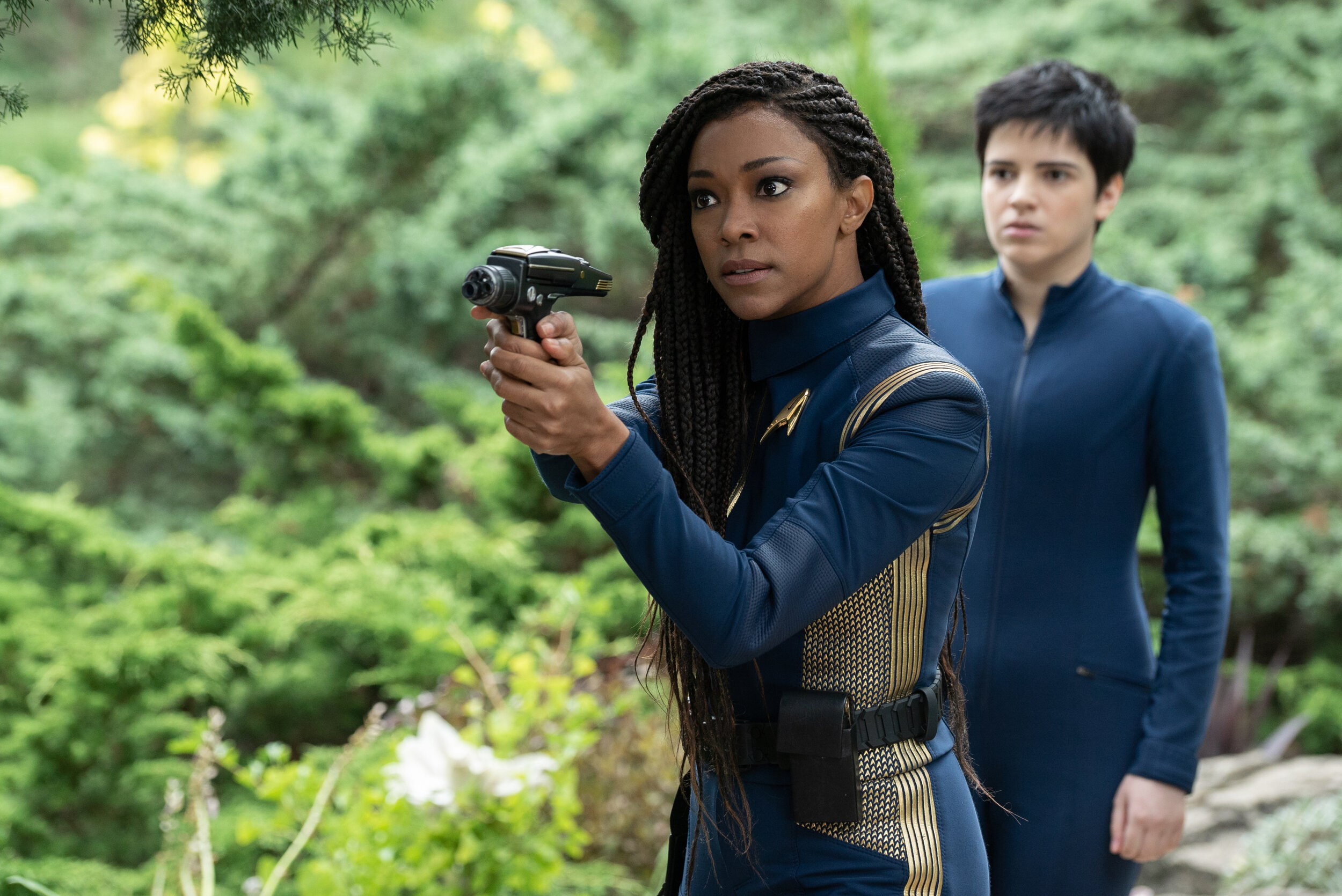   "Forget Me Not" -- Ep#304 -- Pictured: Sonequa Martin-Green as Burnham and Blu del Barrio as Adira of the CBS All Access series STAR TREK: DISCOVERY. Photo Cr: Michael Gibson/CBS ©2020 CBS Interactive, Inc. All Rights Reserved.  