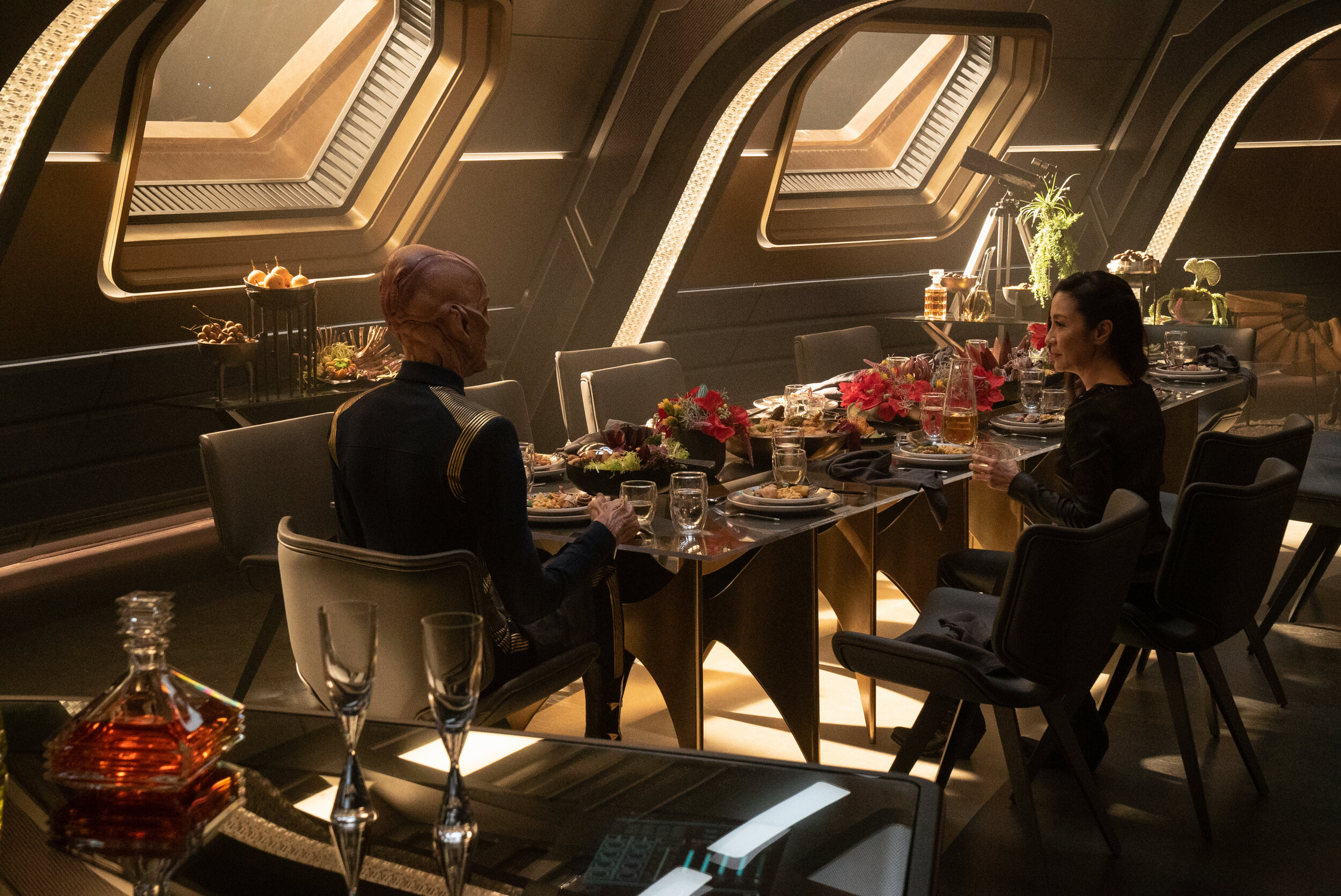   "Forget Me Not" -- Ep#304 -- Pictured: Doug Jones as Saru and Michelle Yeoh as Georgiou of the CBS All Access series STAR TREK: DISCOVERY. Photo Cr: Michael Gibson/CBS ©2020 CBS Interactive, Inc. All Rights Reserved.  