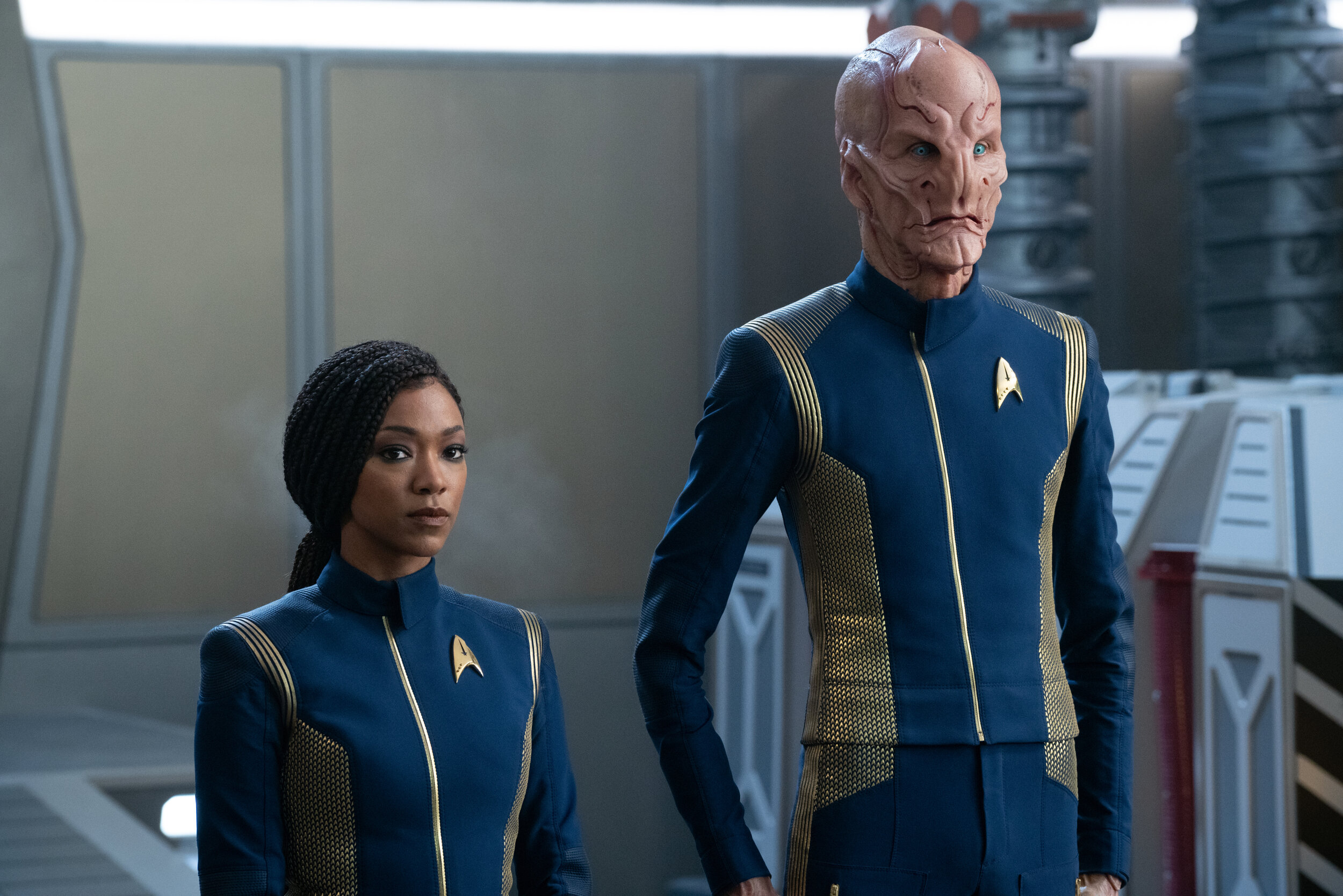   "Die Trying" -- Ep#305 -- Pictured: Sonequa Martin-Green as Burnham and Doug Jones as Saru of the CBS All Access series STAR TREK: DISCOVERY. Photo Cr: Michael Gibson/CBS ©2020 CBS Interactive, Inc. All Rights Reserved.  