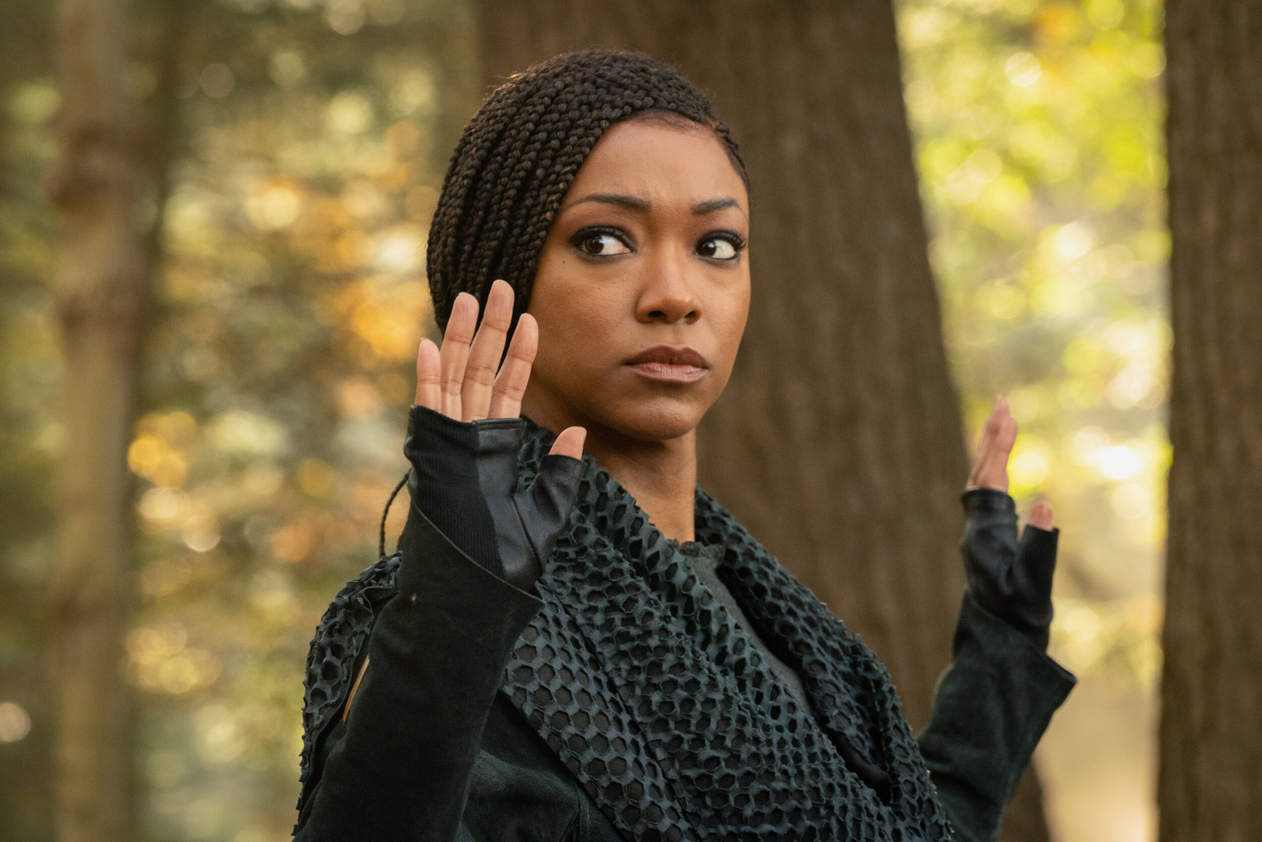   "The Sanctuary" -- Ep#308 -- Pictured: Sonequa Martin-Green as Commander Burnham of the CBS All Access series STAR TREK: DISCOVERY. Photo Cr: Michael Gibson/CBS ©2020 CBS Interactive, Inc. All Rights Reserved.  