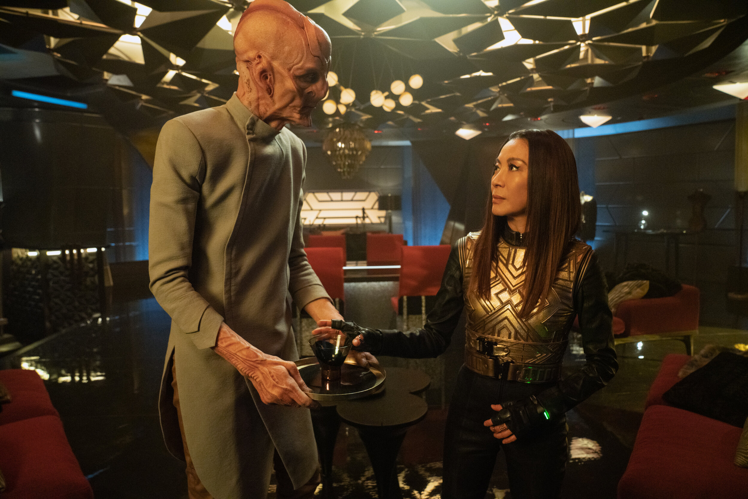   "Terra Firma, Part 2" -- Ep#310 -- Pictured: Doug Jones as Saru and Michelle Yeoh as Georgiou of the CBS All Access series STAR TREK: DISCOVERY. Photo Cr: Michael Gibson/CBS ©2020 CBS Interactive, Inc. All Rights Reserved.  