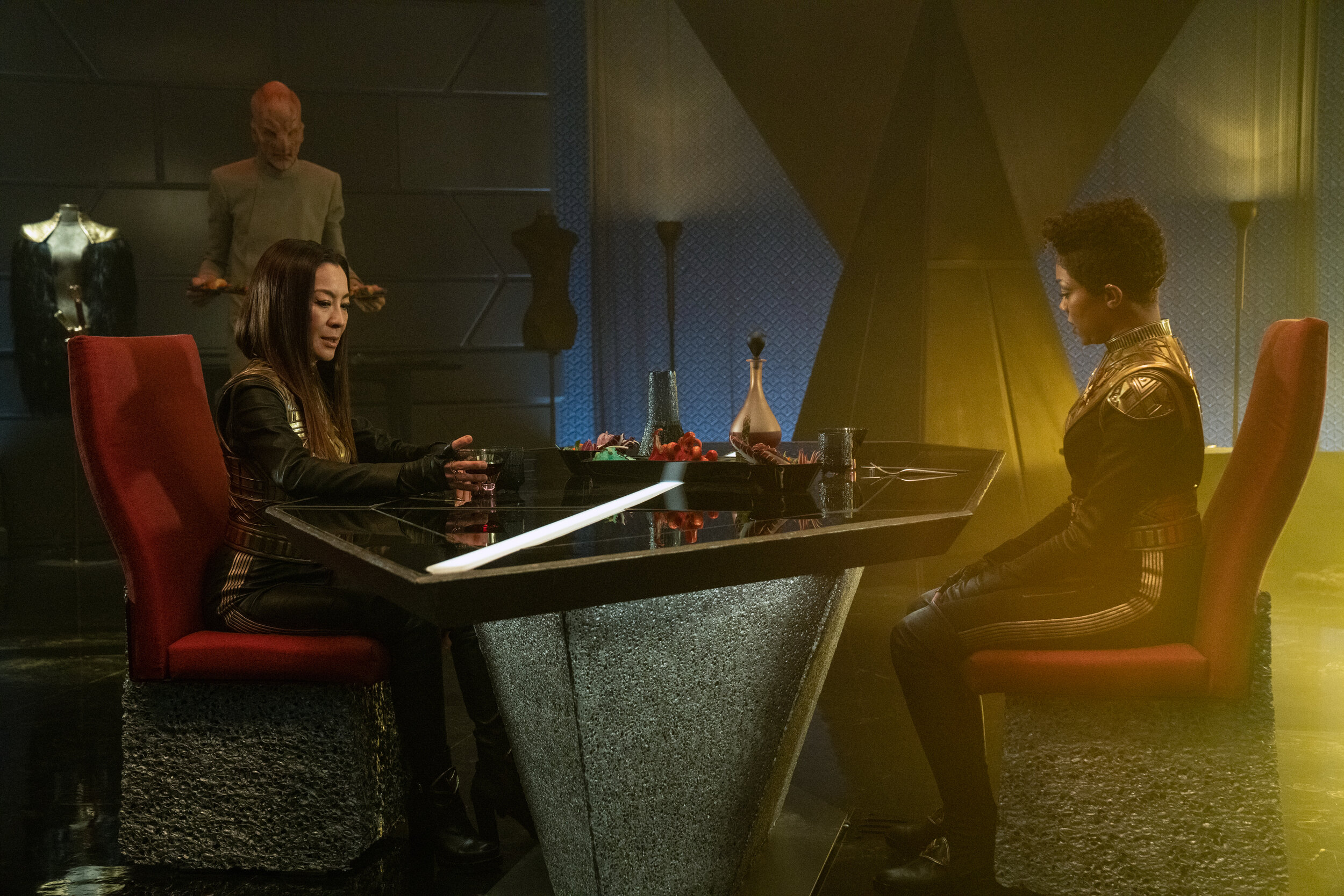   "Terra Firma, Part 2" -- Ep#310 -- Pictured: Michelle Yeoh as Georgiou and Sonequa Martin-Green as Commander Burnham of the CBS All Access series STAR TREK: DISCOVERY. Photo Cr: Michael Gibson/CBS ©2020 CBS Interactive, Inc. All Rights Reserved.  